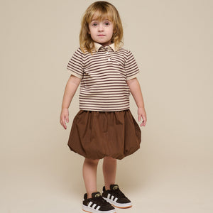 Gestreepte Jersey Polo - Kids - Brown | 101004 Emmie