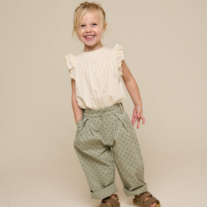 Twill broek met stip - Kids - Dusty Green | 100616 Iris