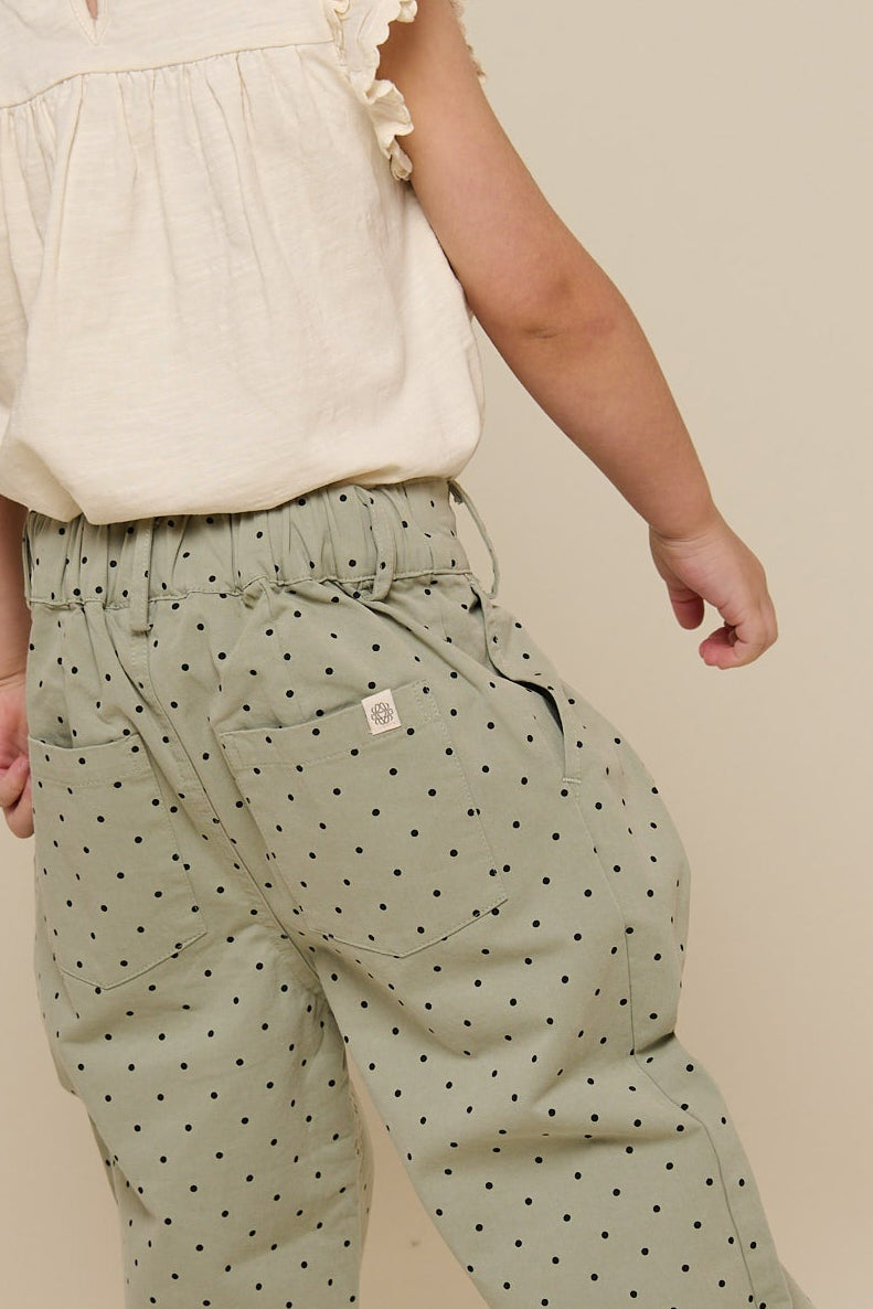 Twill broek met stip - Kids - Dusty Green | 100616 Iris