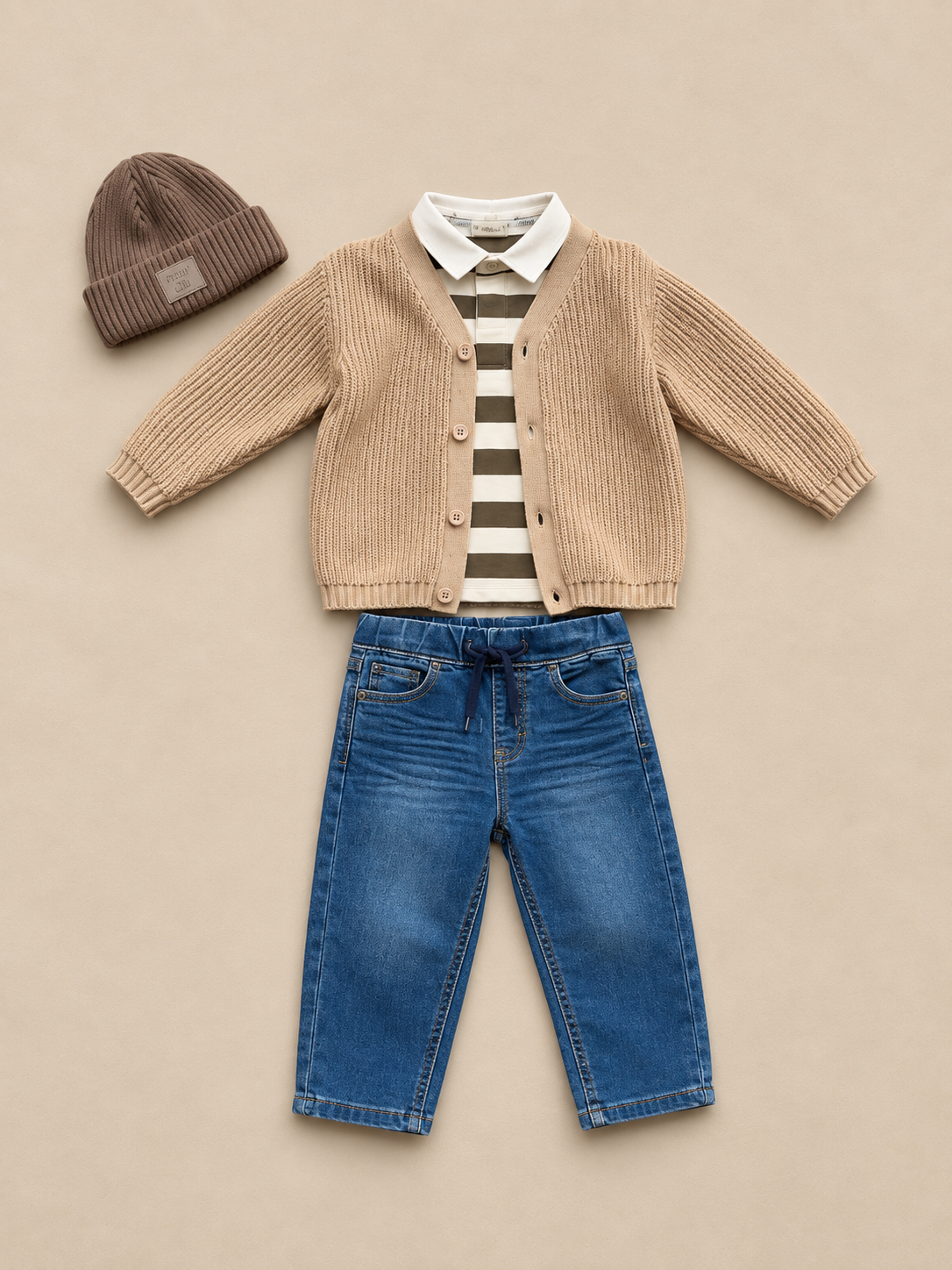 Brioche gebreid vest - Kids - Beige | 101245 Clark