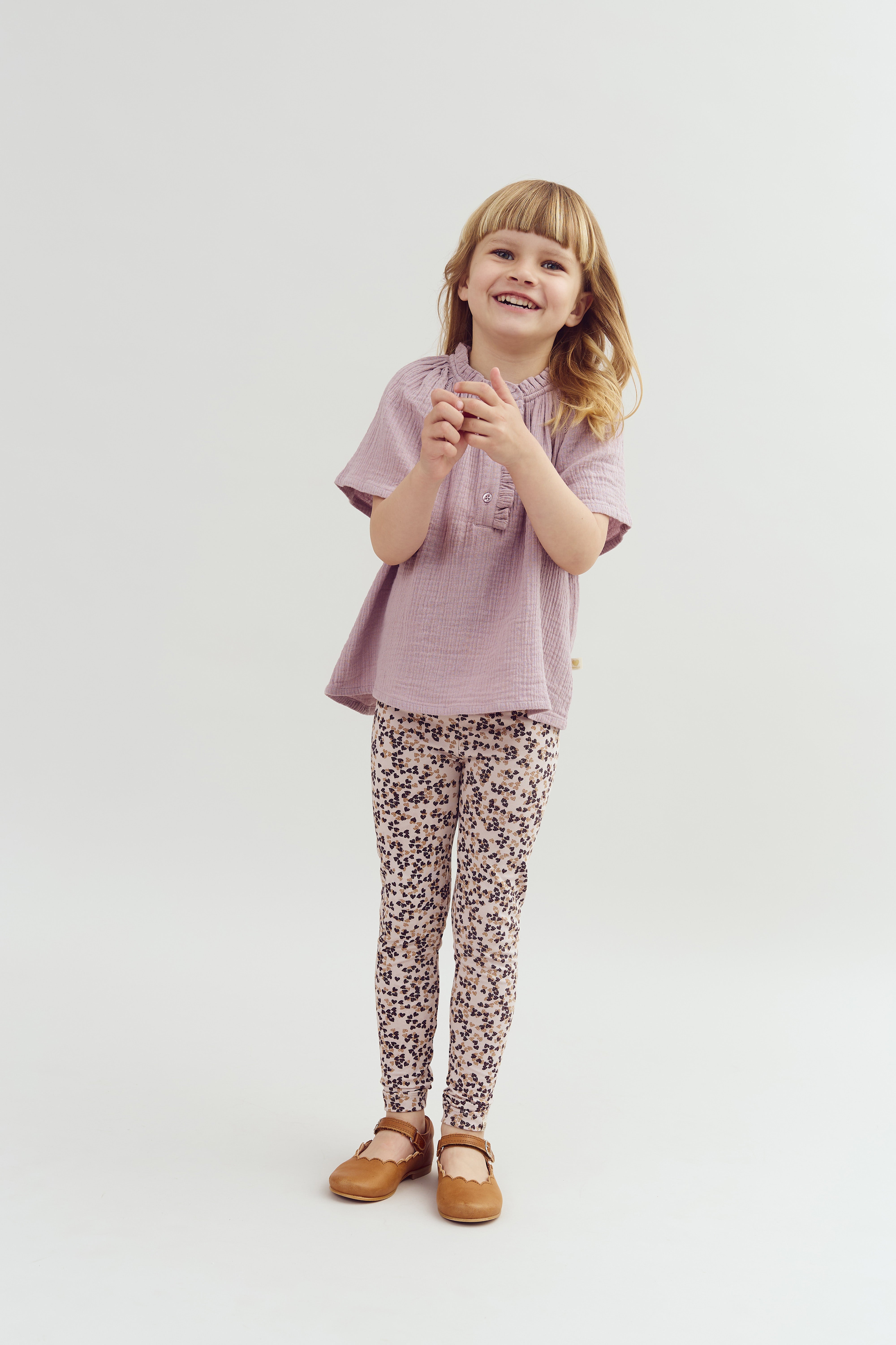 Musselin blouse met knoopsluiting - Purple | 100240 Ella