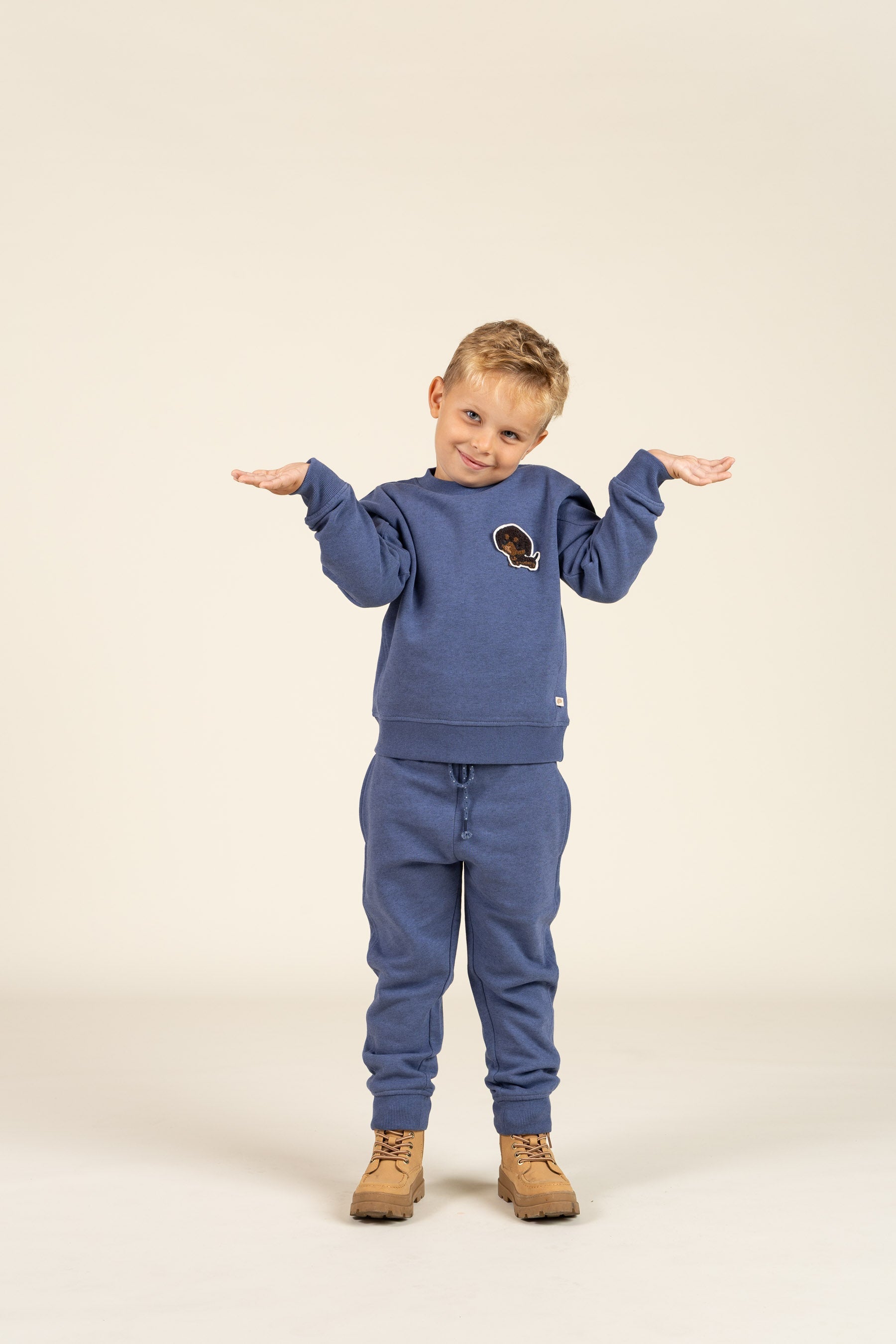 Sweatshirt met ronde hals - Kids - Indigo Blue Melange | 100888 Justin