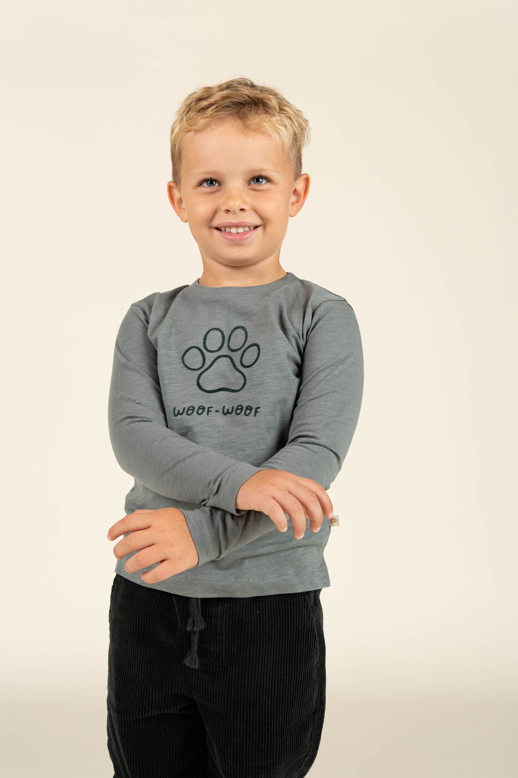 Slub Jersey T-shirt met lange mouwen - Kids - Dusty Dark Green | 100834 Kevin