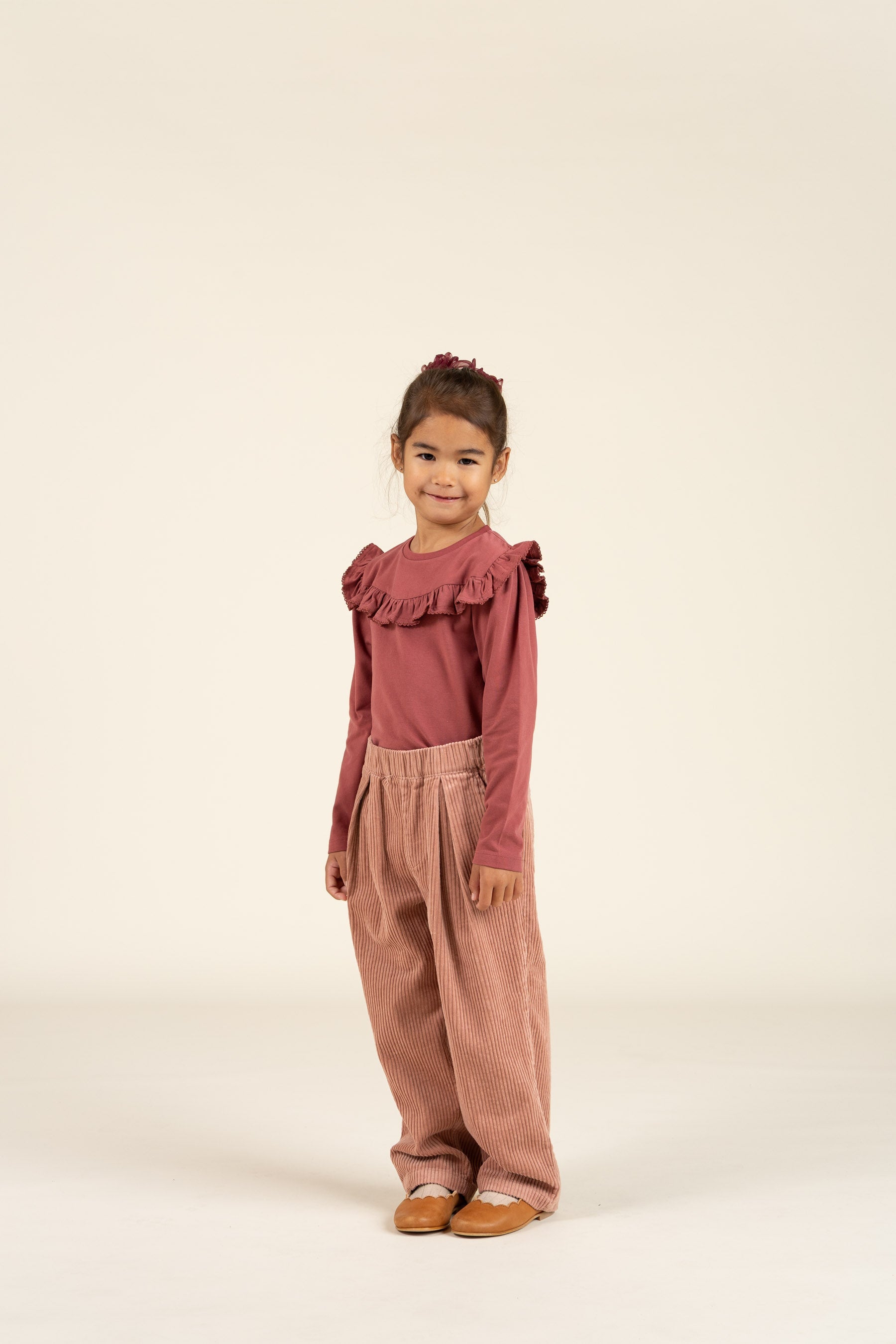 Jersey blouse met ruches - Kids - Vintage Red | 100860 Talia