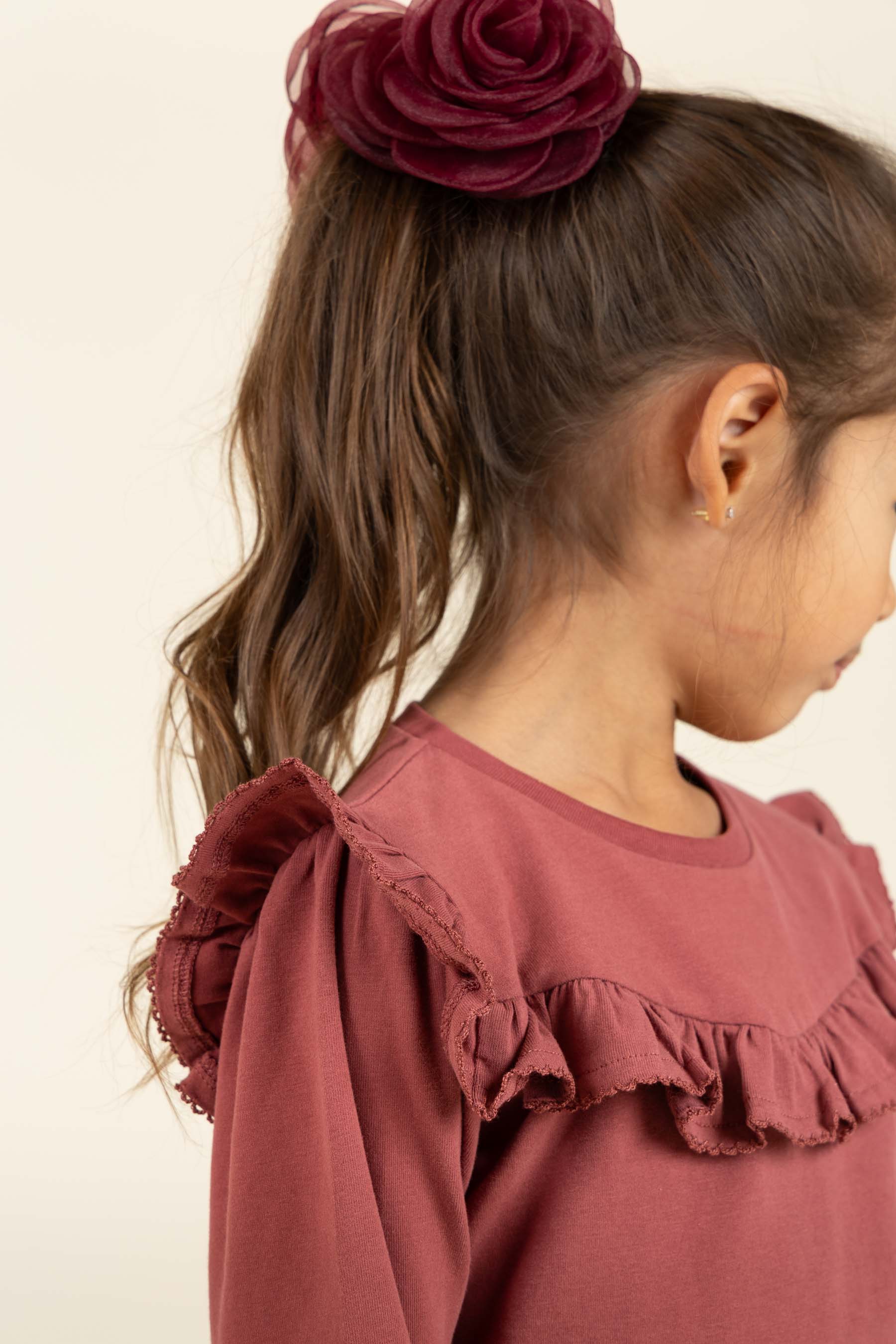 Jersey blouse met ruches - Kids - Vintage Red | 100860 Talia