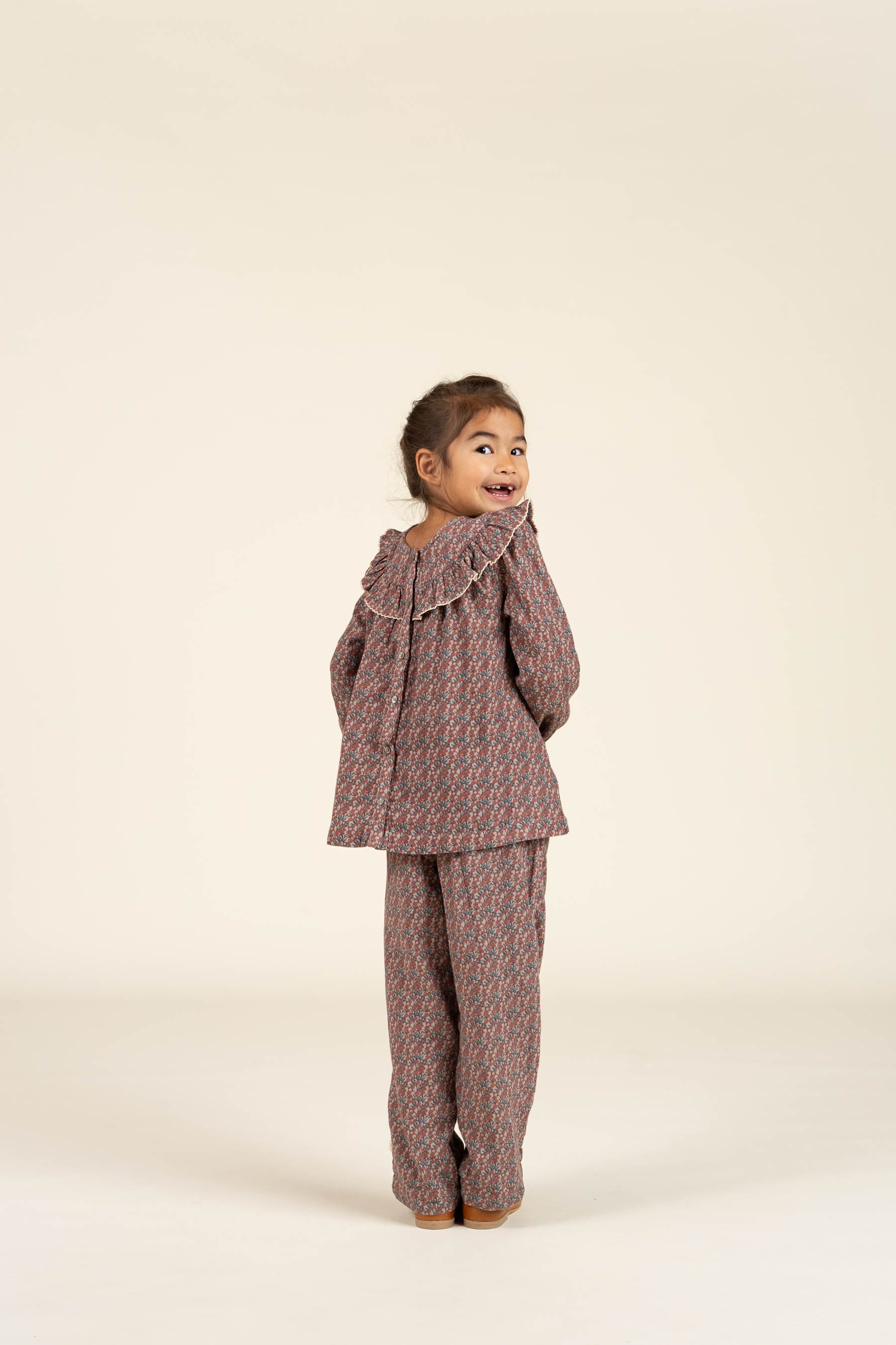 Gedrukte dubbel gaas blouse - Kids - Rose / Green | 100731 Maggie