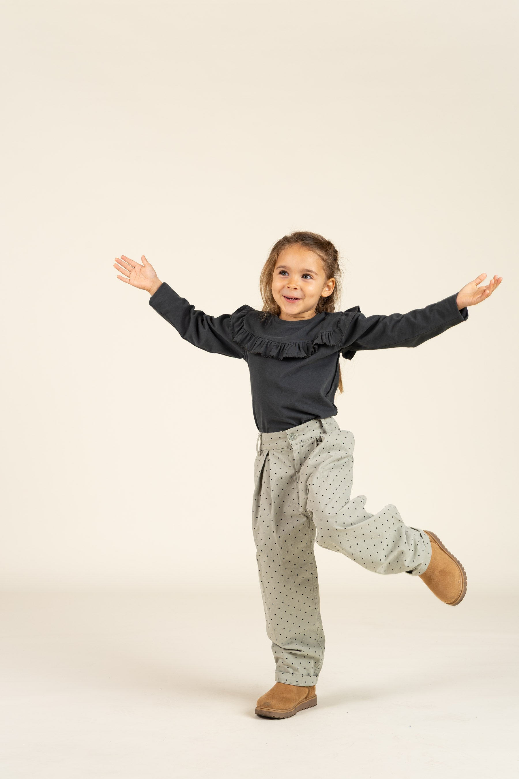 Jersey blouse met ruches - Kids - Forrest Green | 100866 Talia