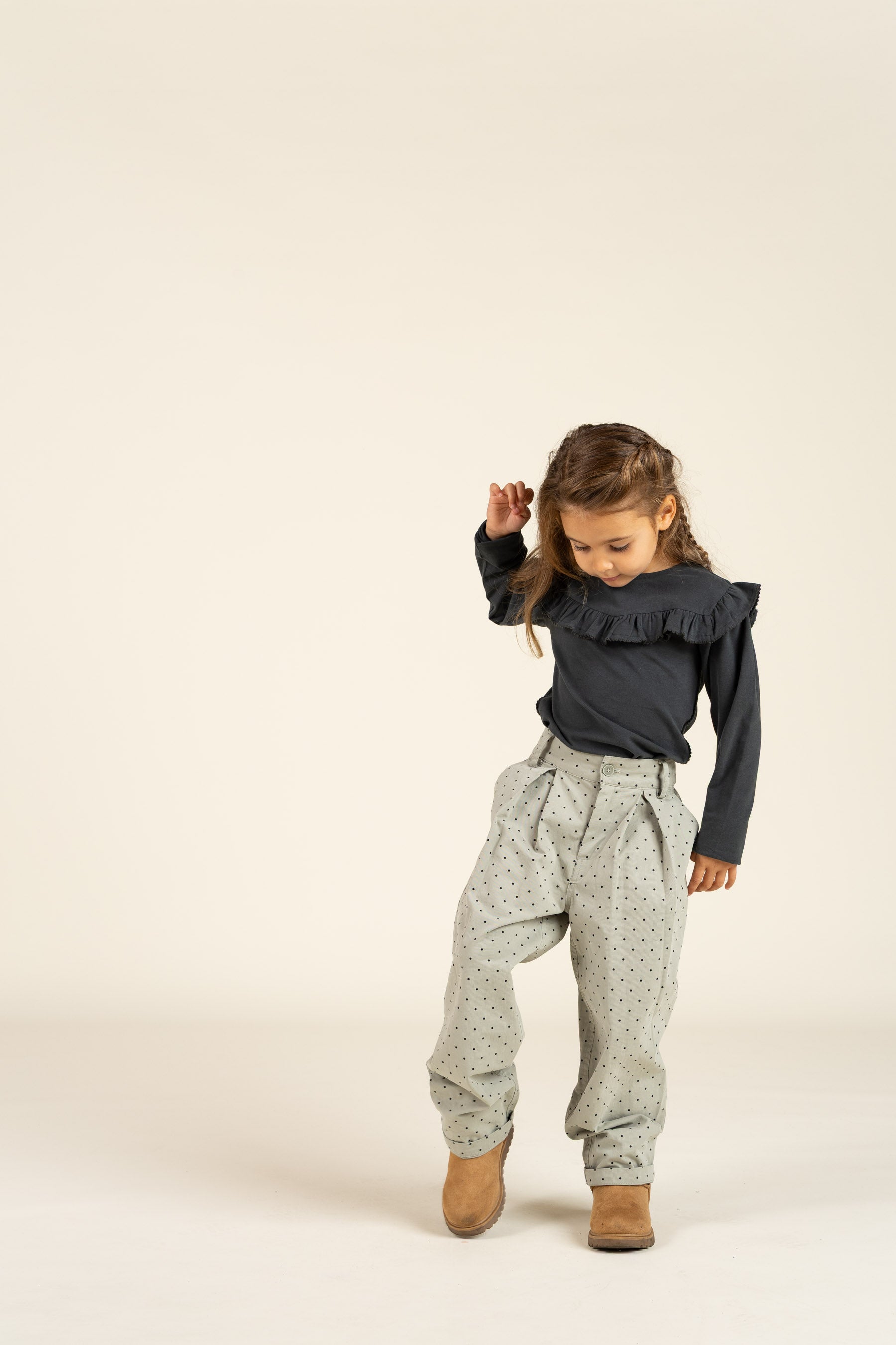 Twill broek met stip - Kids - Dusty Green | 100616 Iris