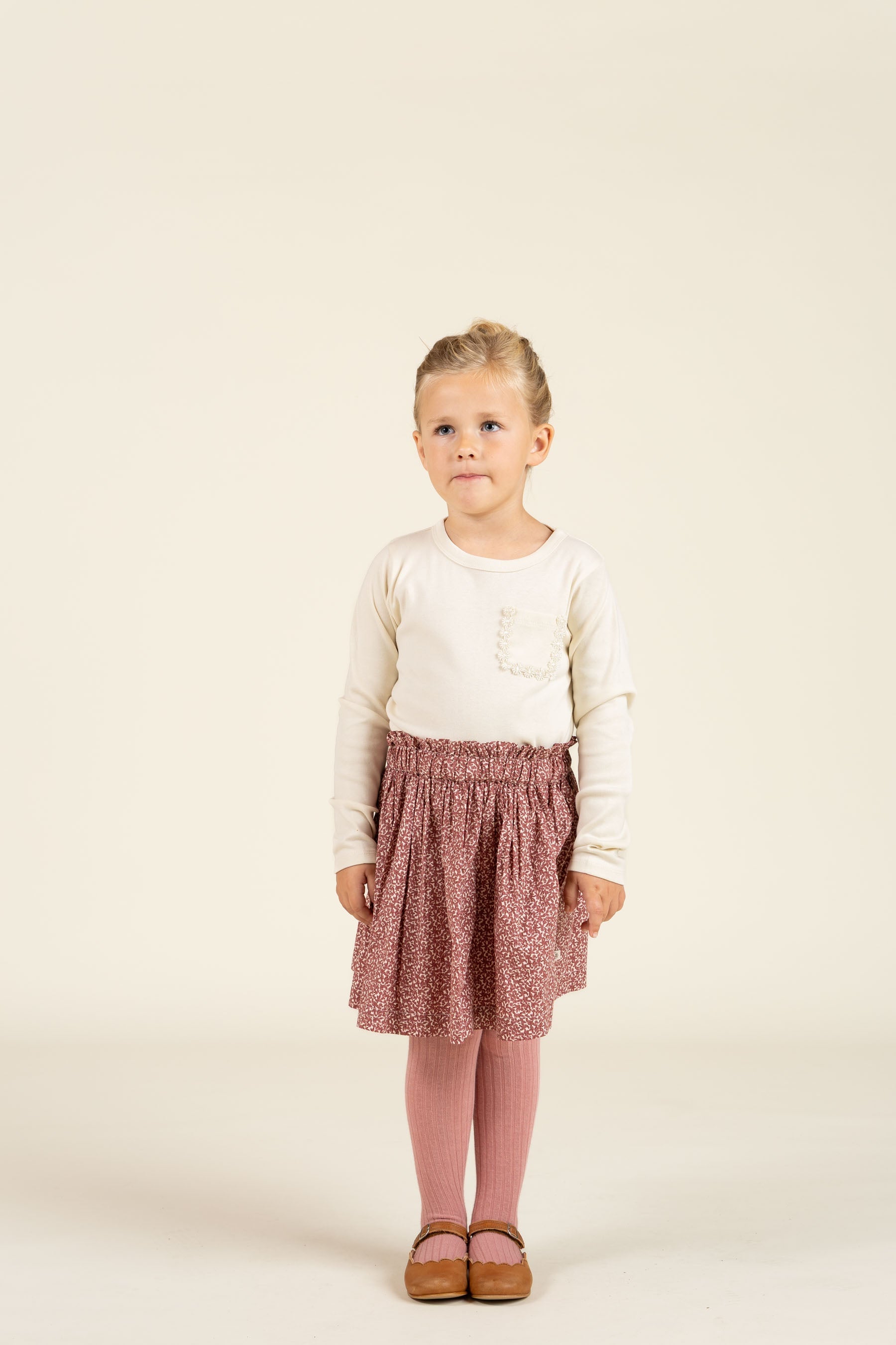 Bedrukte katoenen popeline rok - Kids - Vintage Red | 100796 Allie
