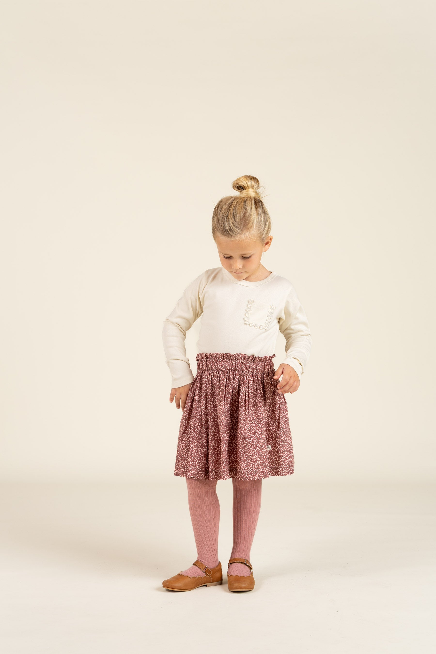 T-shirt met lange mouwen en borstzak - Kids - Off White | 100872 Sienna