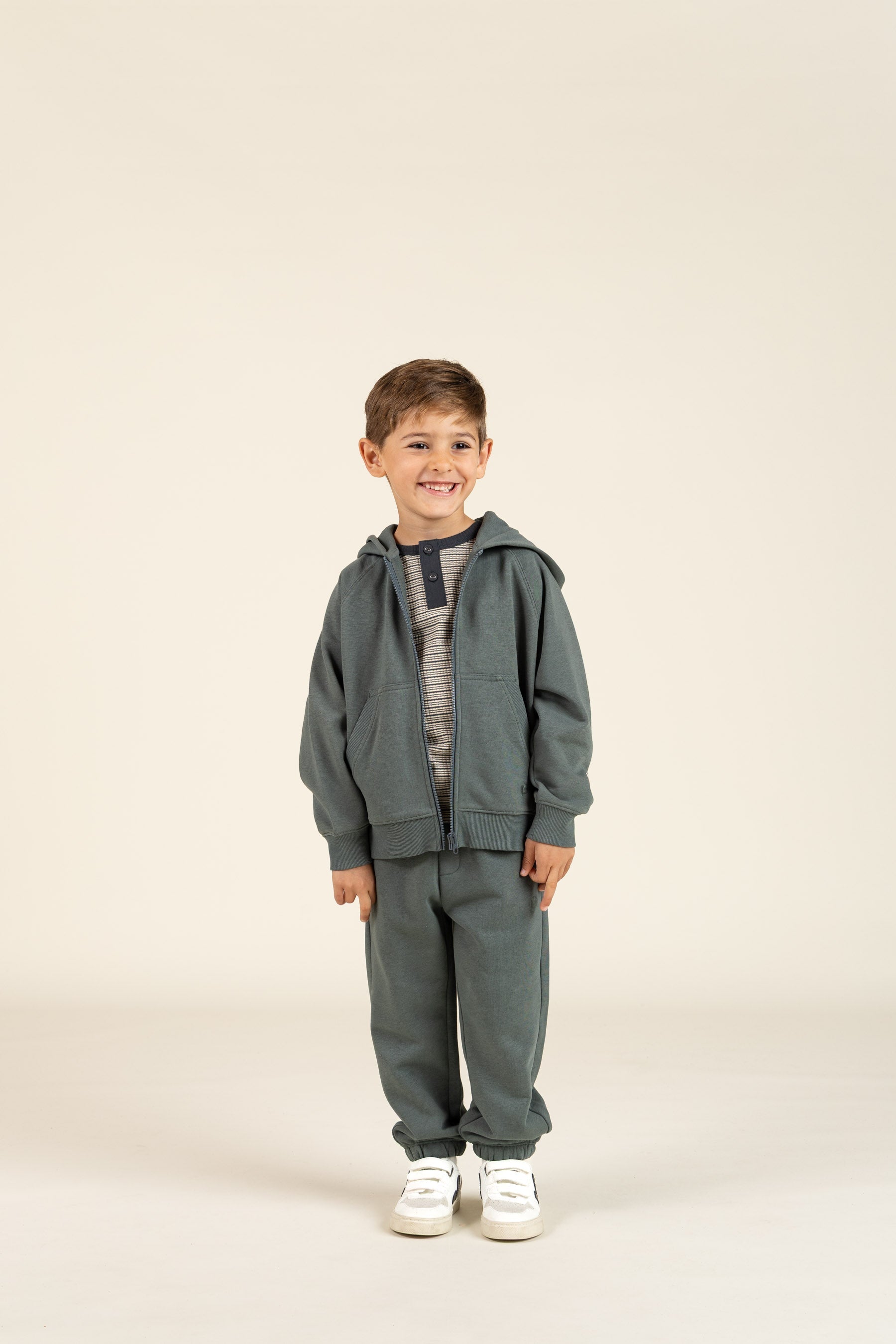 Klassieke hoodie met rits - Kids - Petrol | 100218 Felix