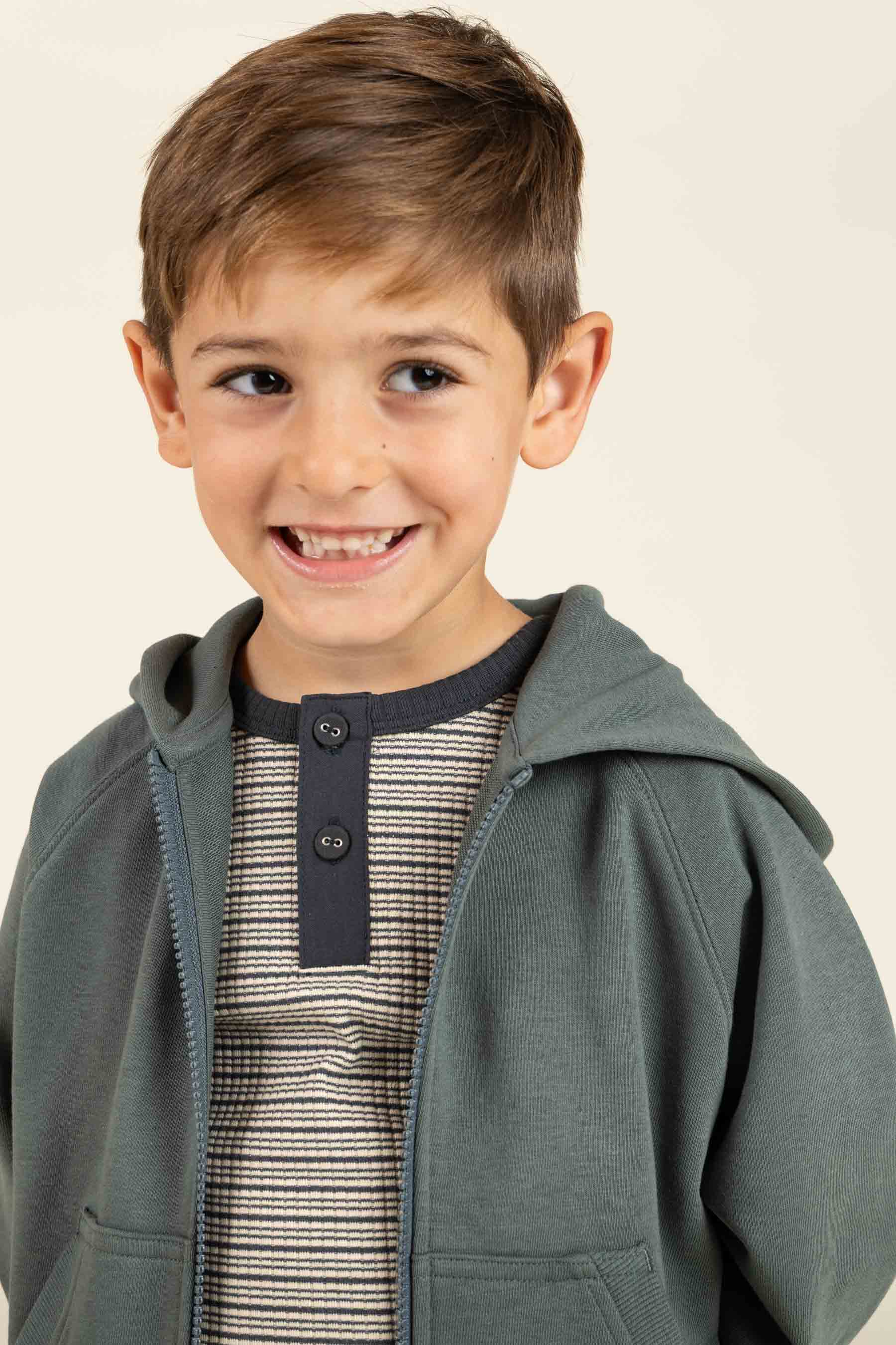 Klassieke hoodie met rits - Kids - Petrol | 100218 Felix