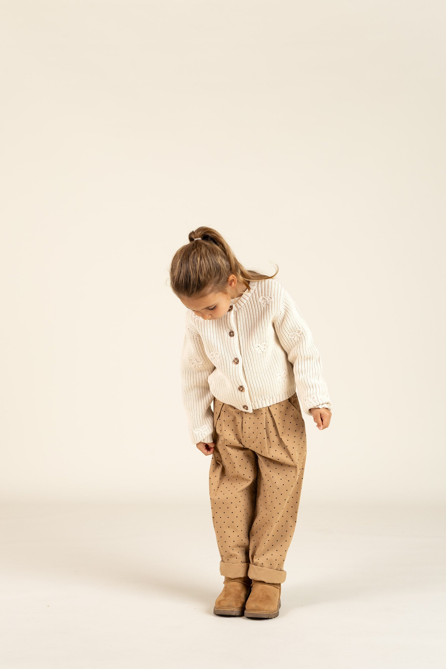 Twill broek met stip - Kids - Beige | 100614 Iris