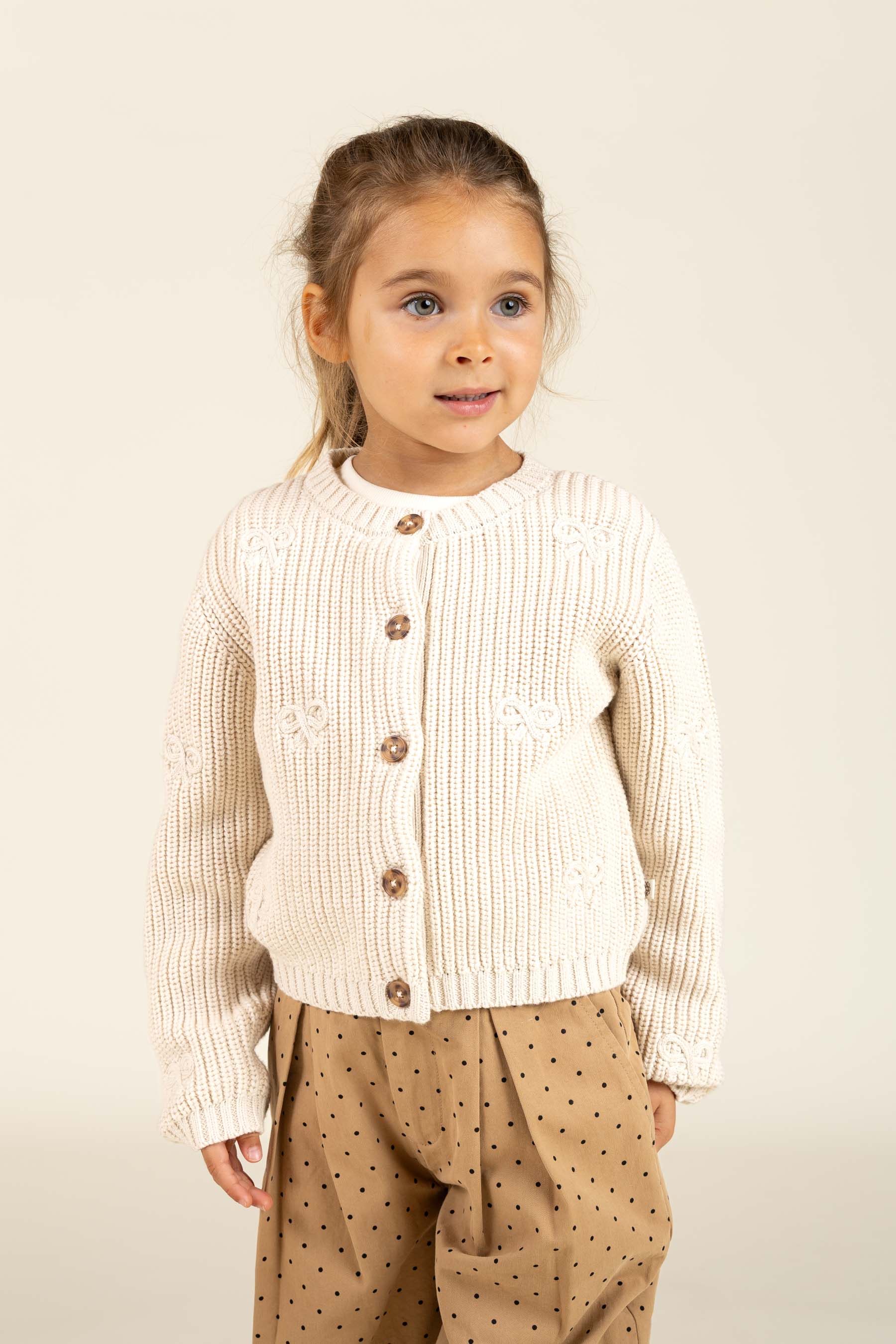 Twill broek met stip - Kids - Beige | 100614 Iris