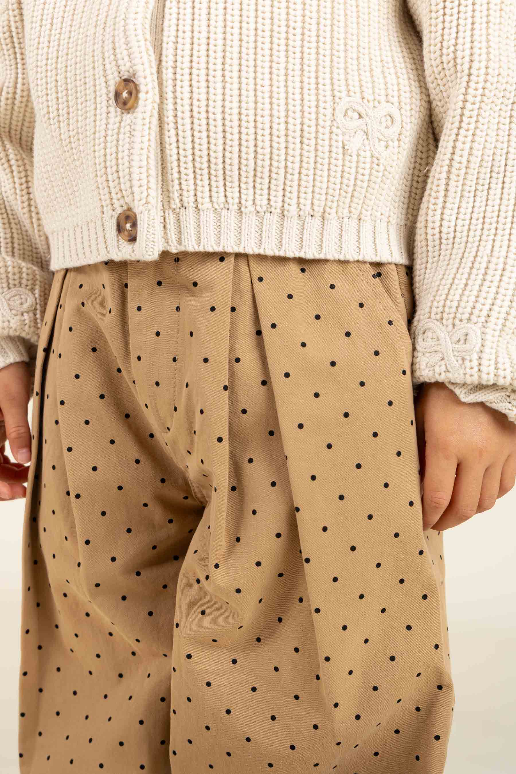 Twill broek met stip - Kids - Beige | 100614 Iris