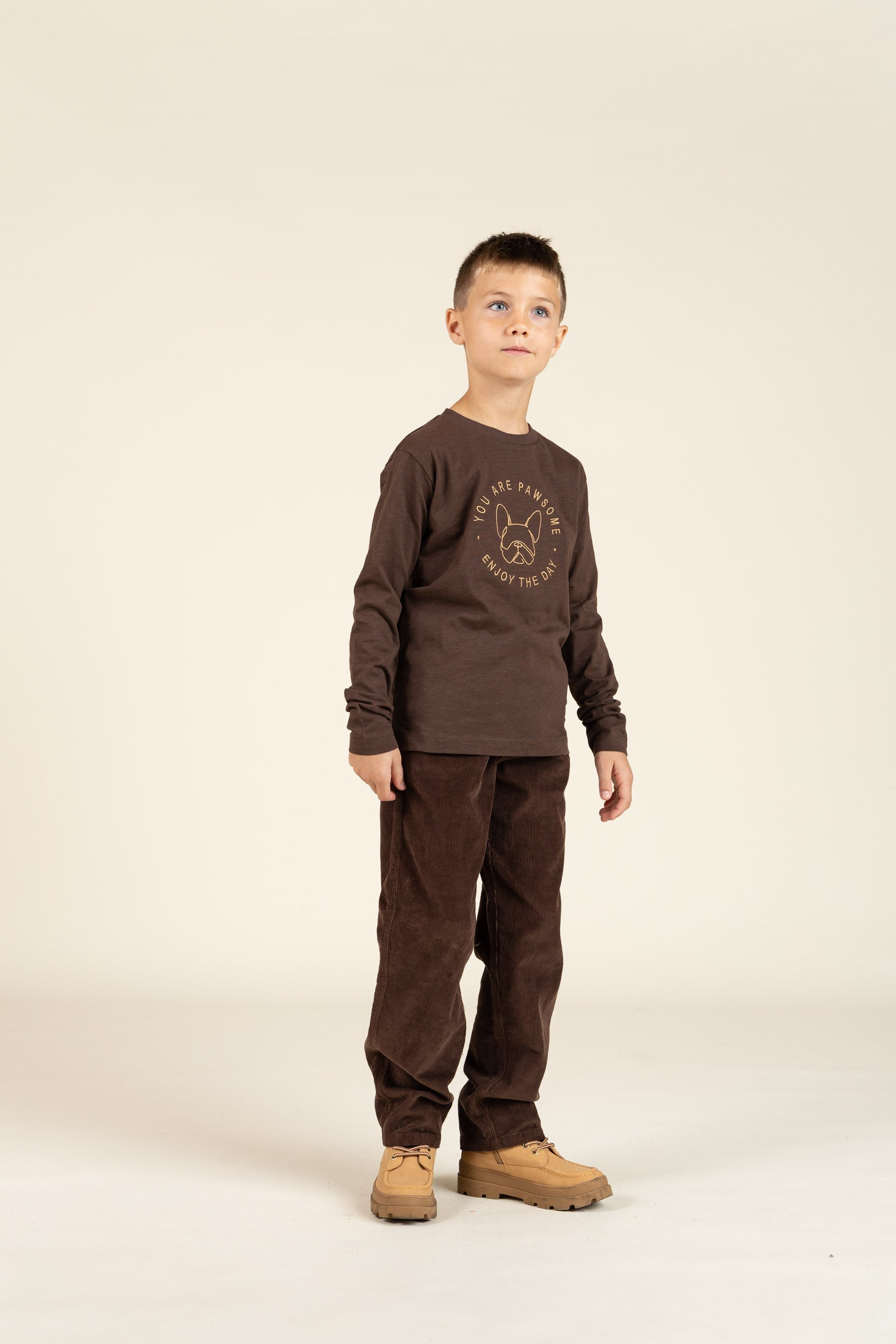 Slub Jersey T-shirt met lange mouwen - Tween - Chocolate | 100833 Kevin