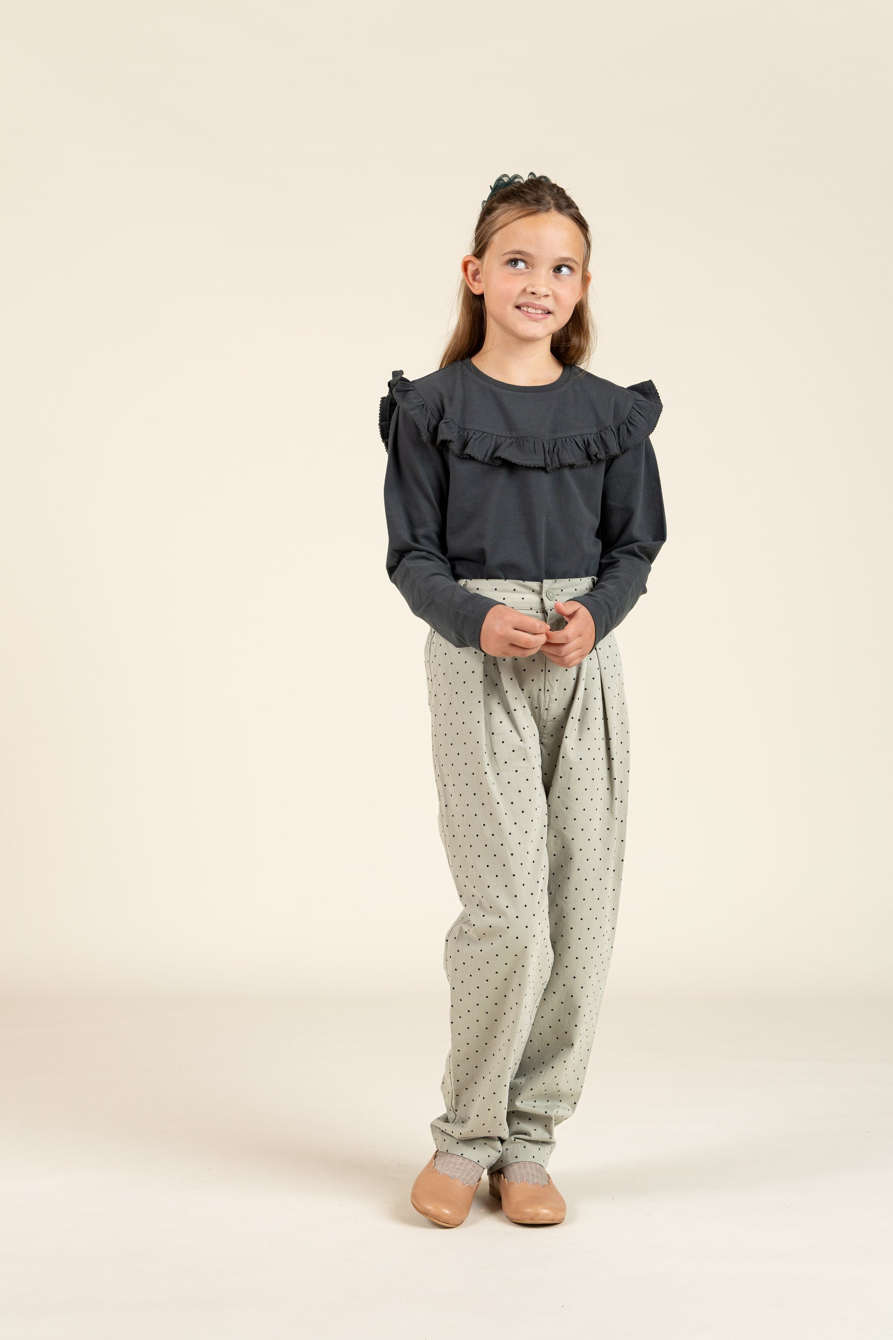 Jersey blouse met ruches - Tween - Forrest Green | 100867 Talia