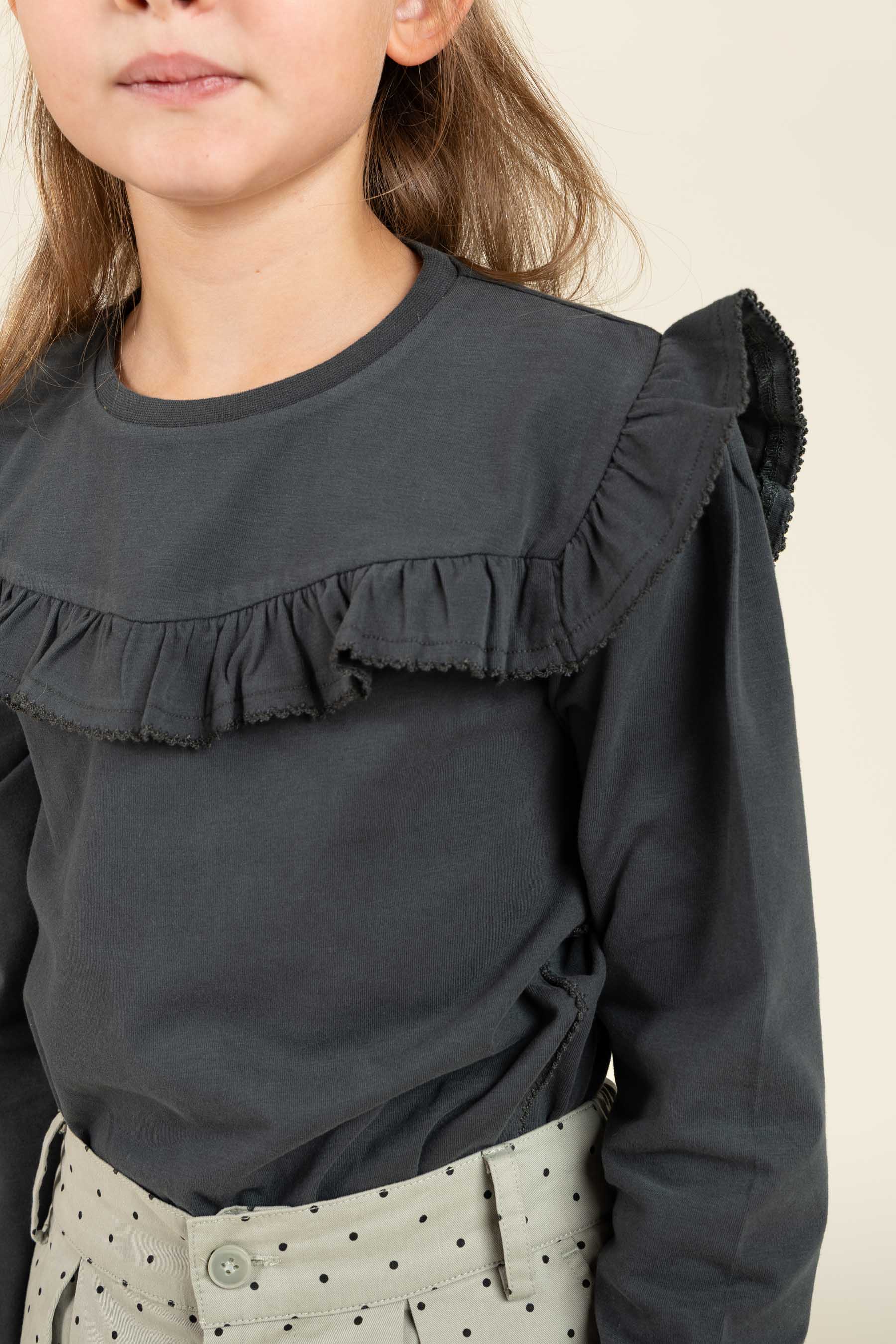 Jersey blouse met ruches - Tween - Forrest Green | 100867 Talia