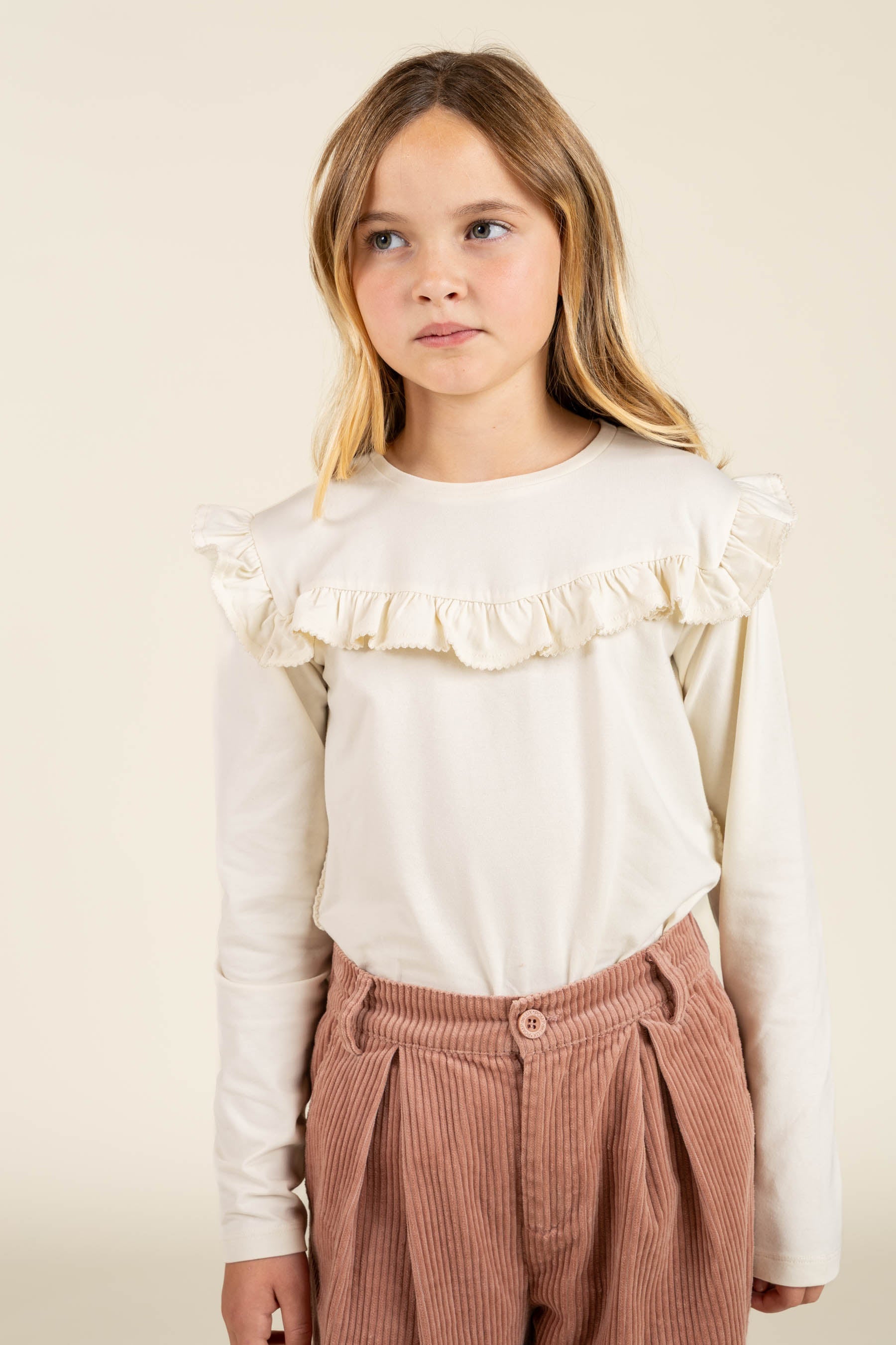 Jersey blouse met ruches - Tween - Off White | 100863 Talia