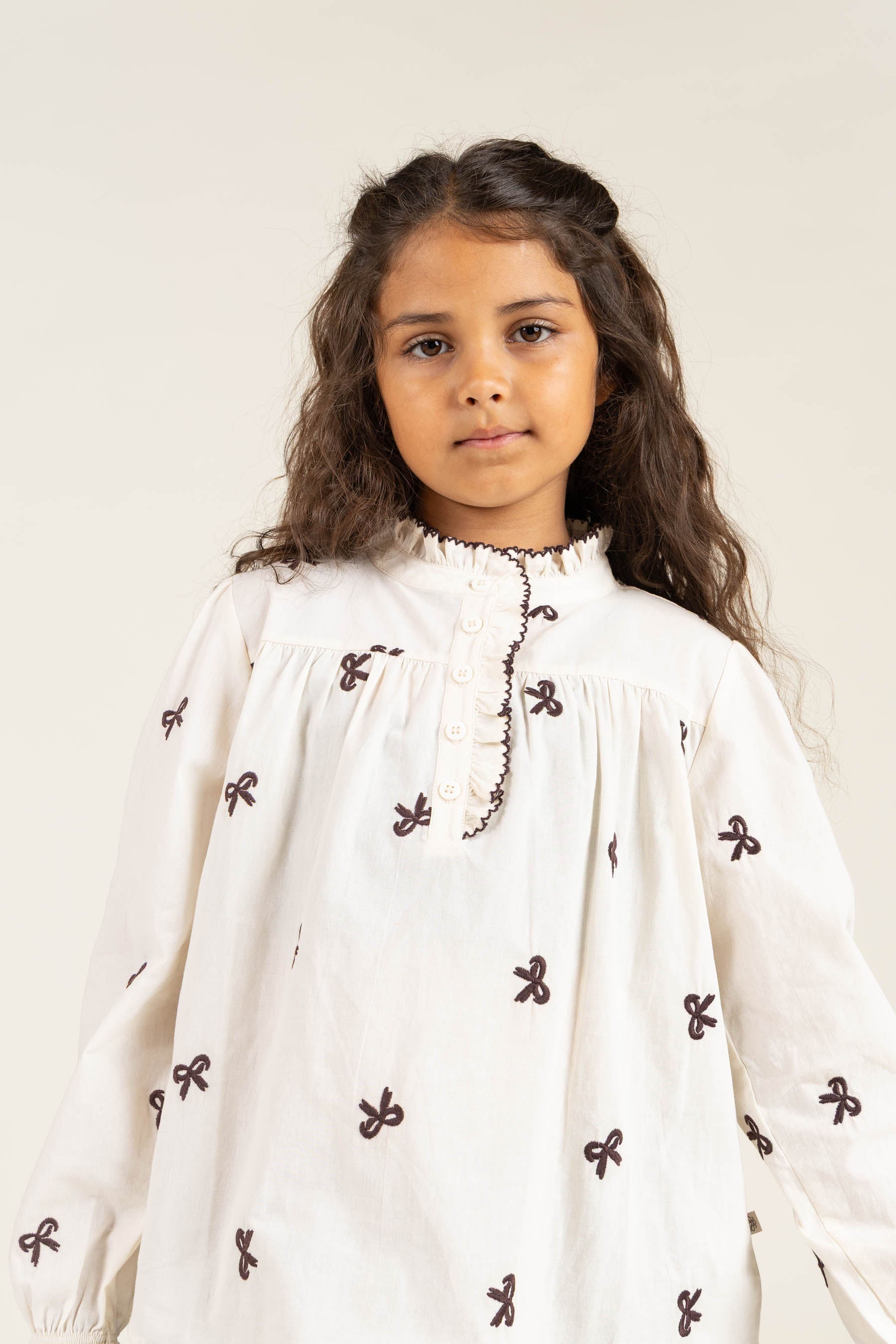 Popeline blouse met borduursel - Tween - Off White | 100674 Adison