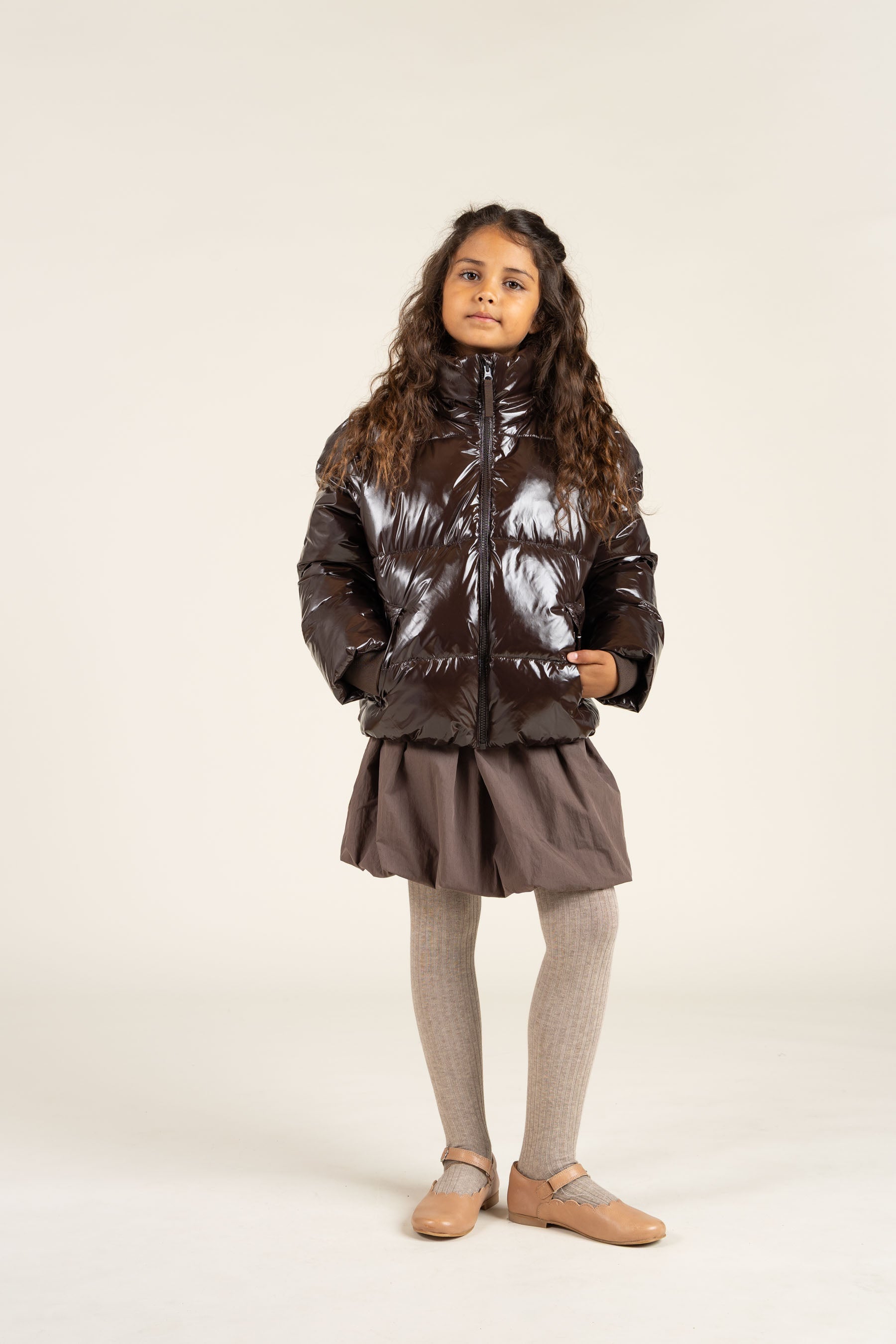 Glimmende Pufferjas - Tween - Chocolate | 100532 Violet