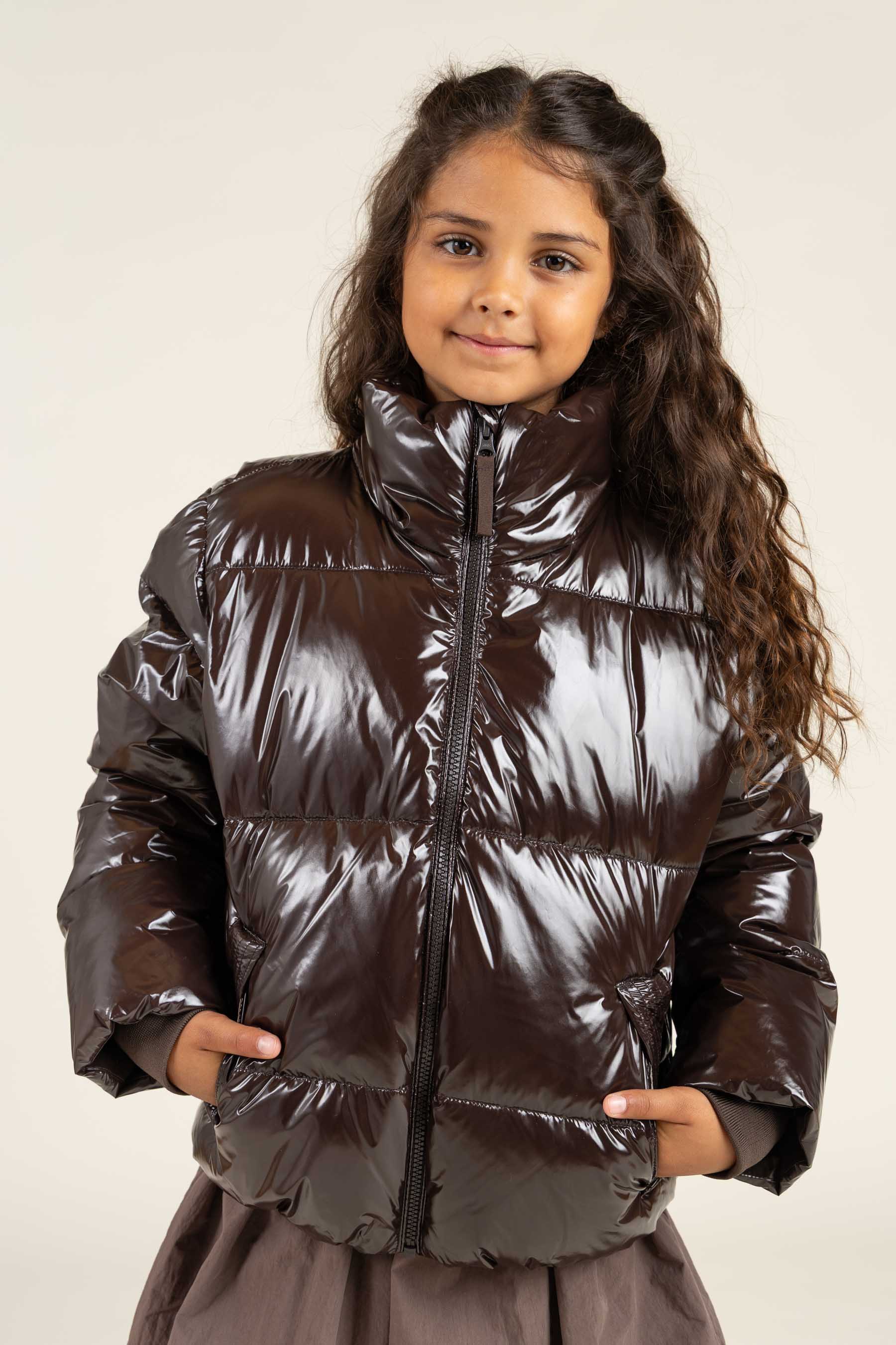 Glimmende Pufferjas - Tween - Chocolate | 100532 Violet