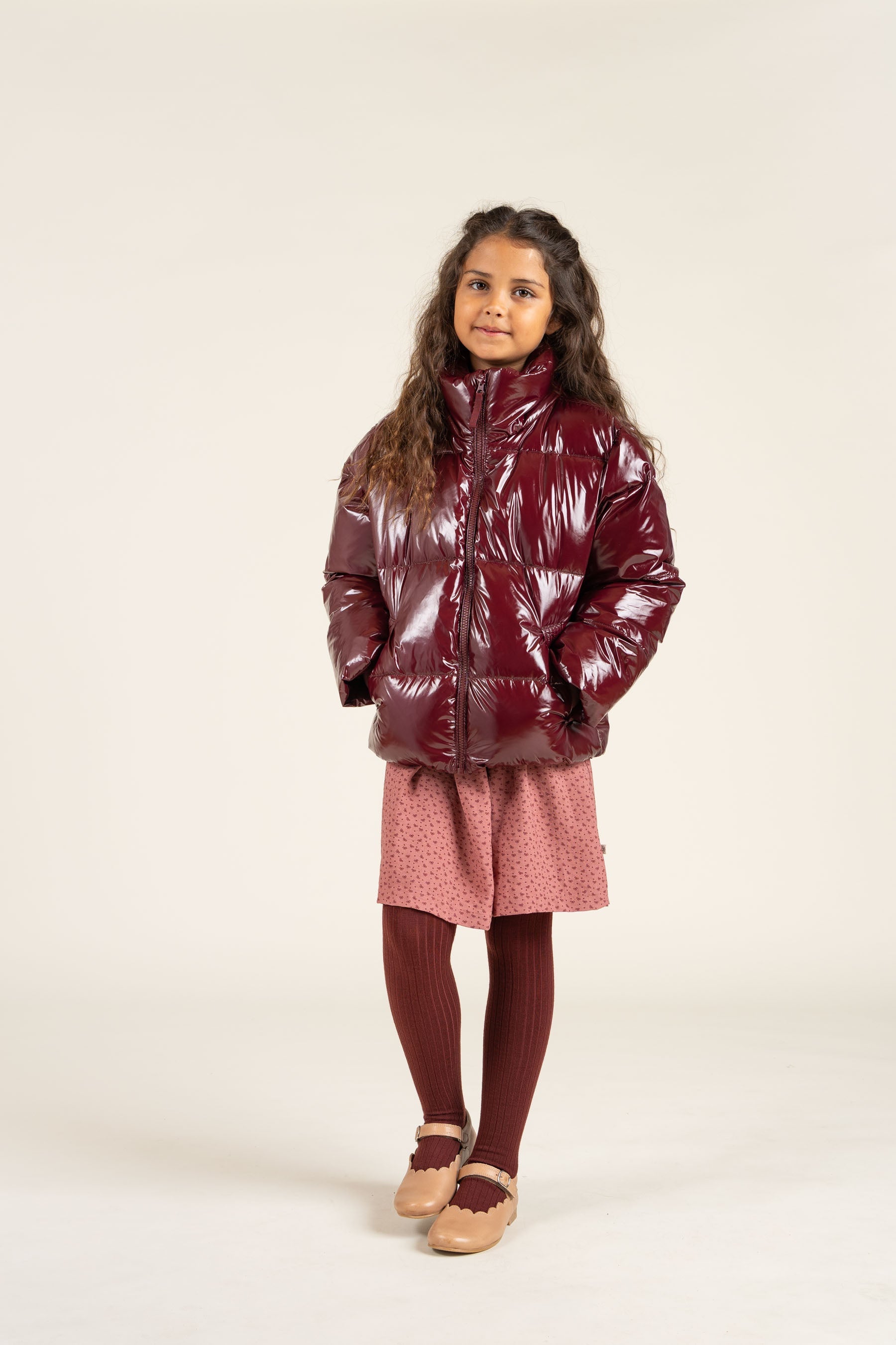 Glimmende Pufferjas - Tween - Burgundy | 100531 Violet
