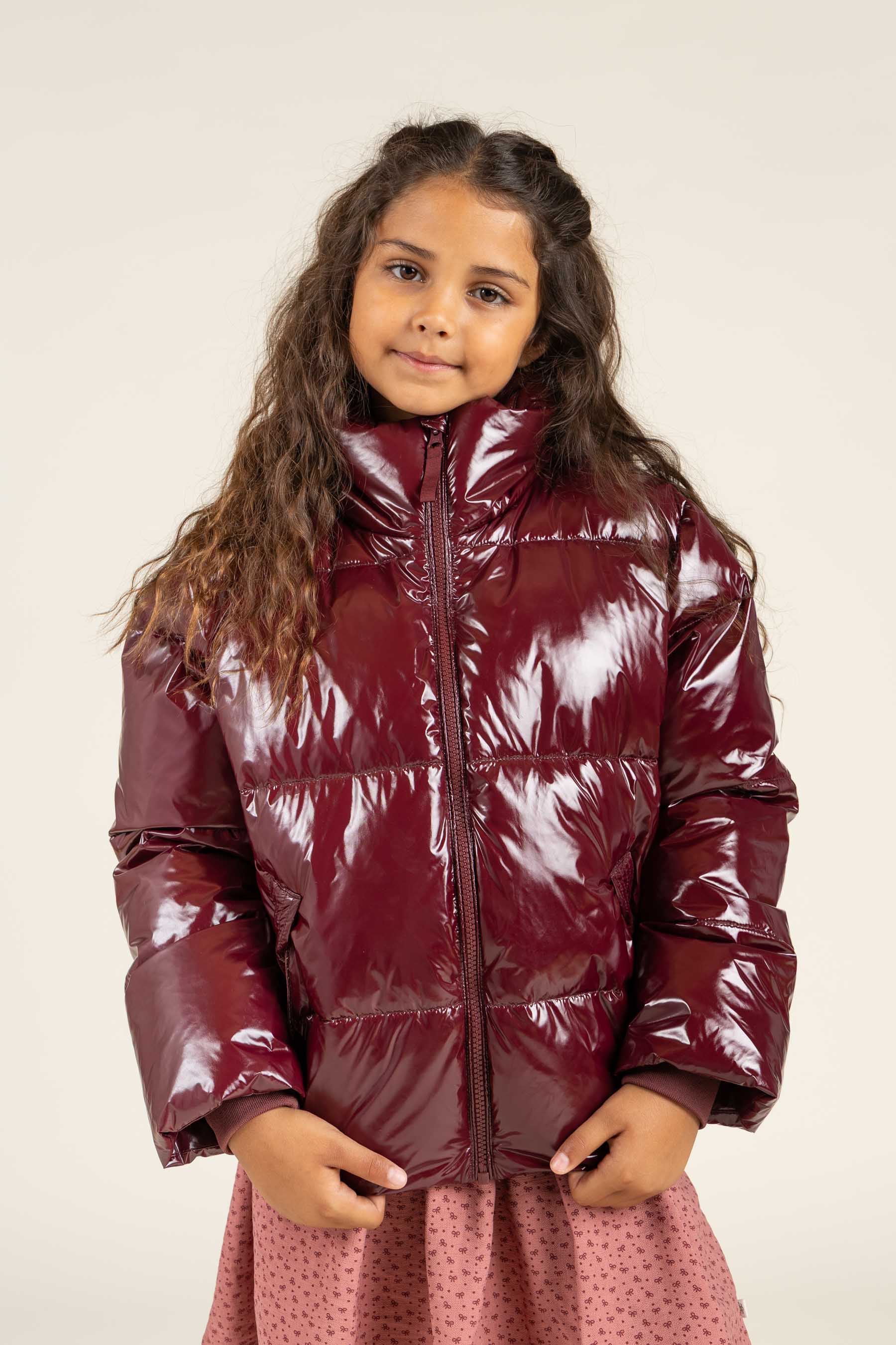 Glimmende Pufferjas - Tween - Burgundy | 100531 Violet