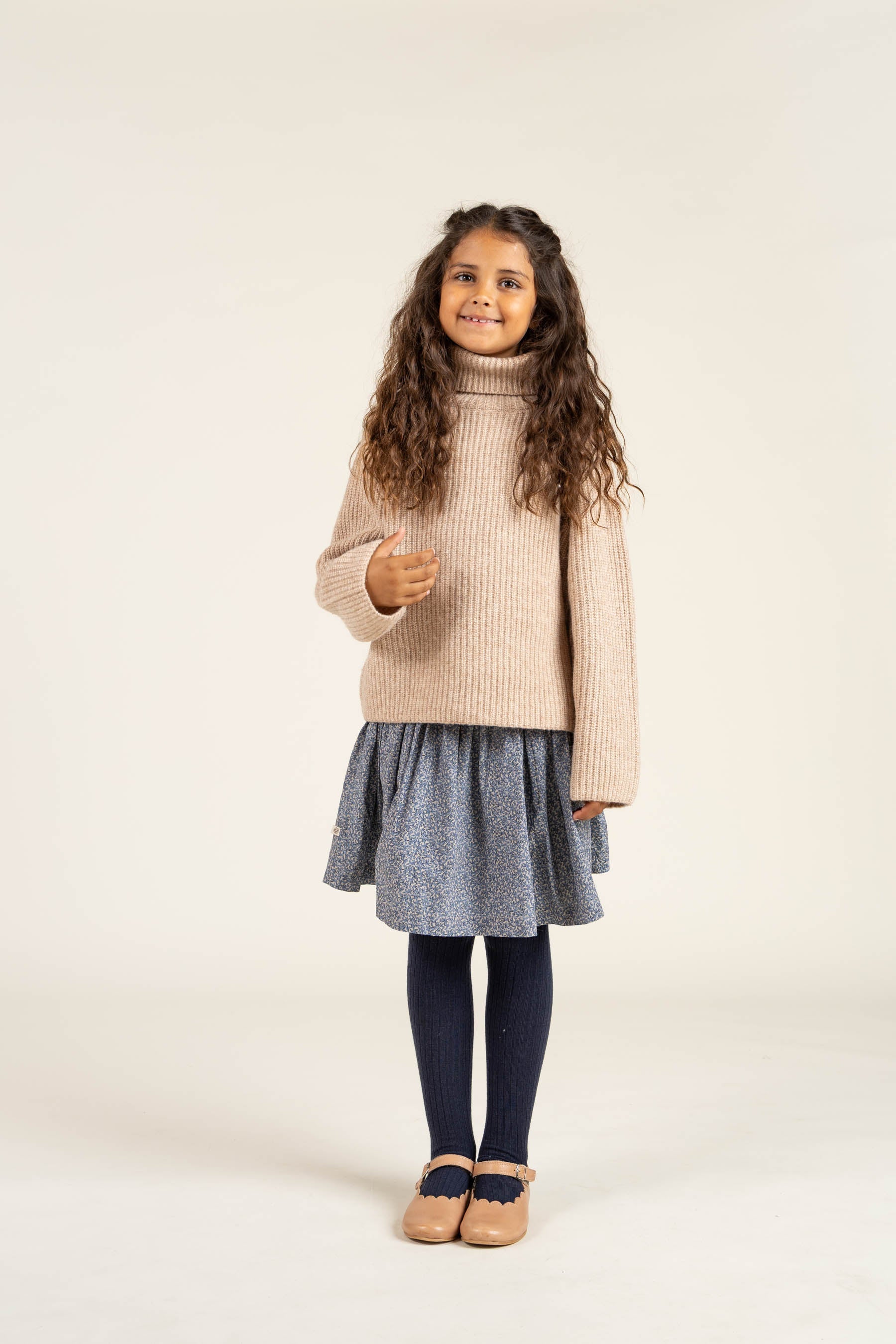 Bedrukte katoenen popeline rok - Tween - Blue | 100795 Allie