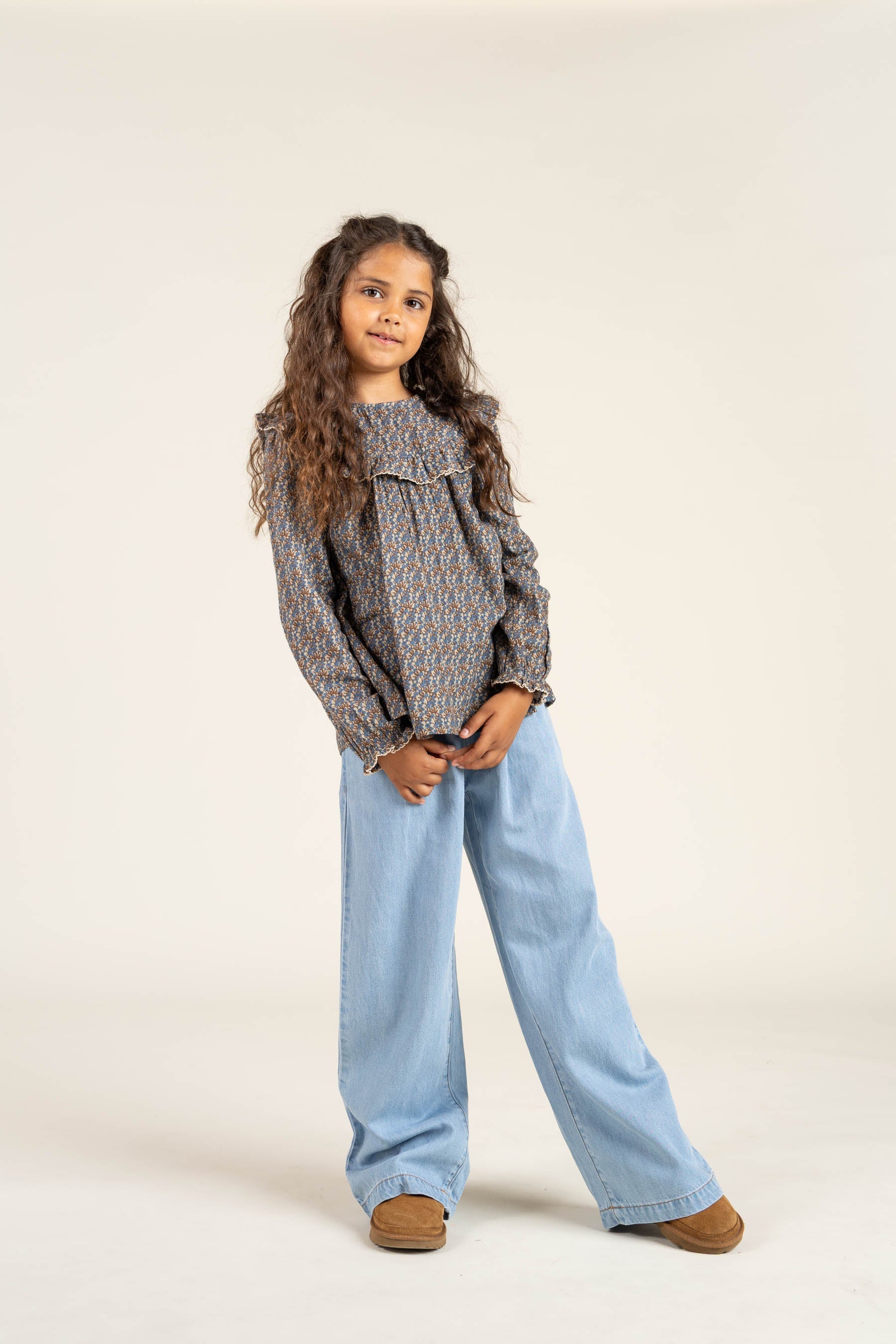 Denim broek met wijde pijpen - Tween - Blue Denim | 100103 Lea