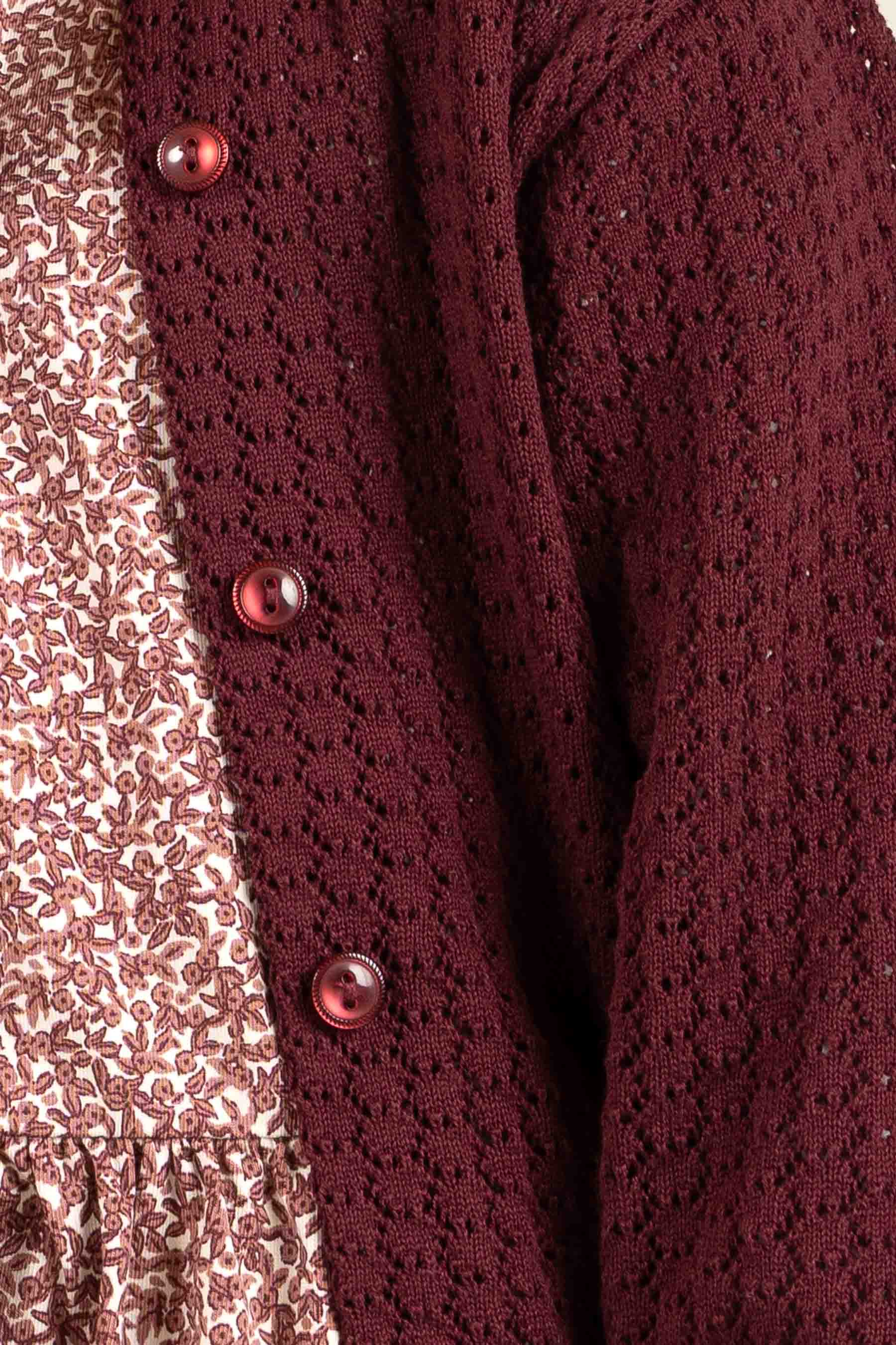 Katoenen vest - Kids - Burgundy | 100685 Esme