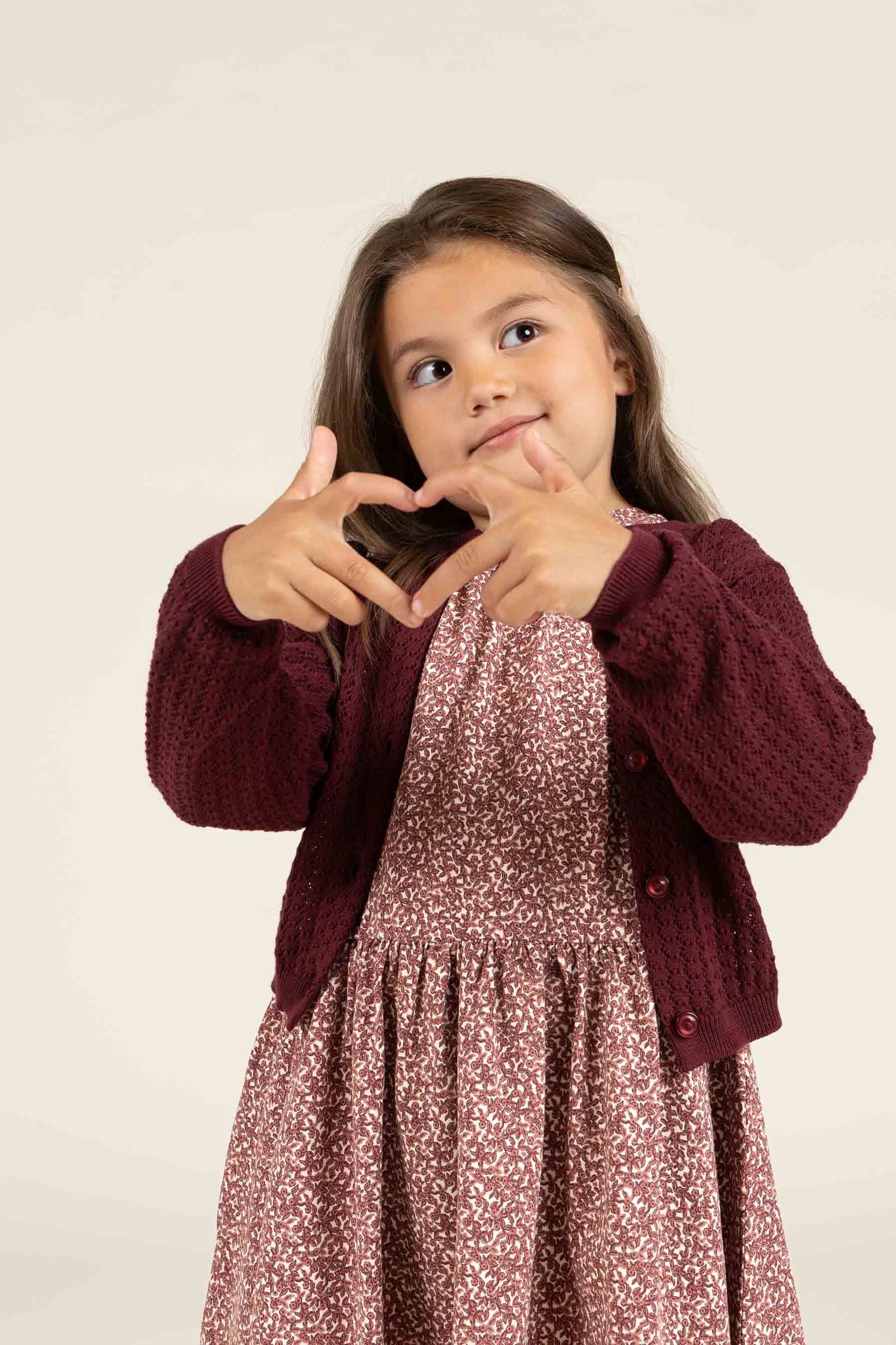 Katoenen vest - Kids - Burgundy | 100685 Esme