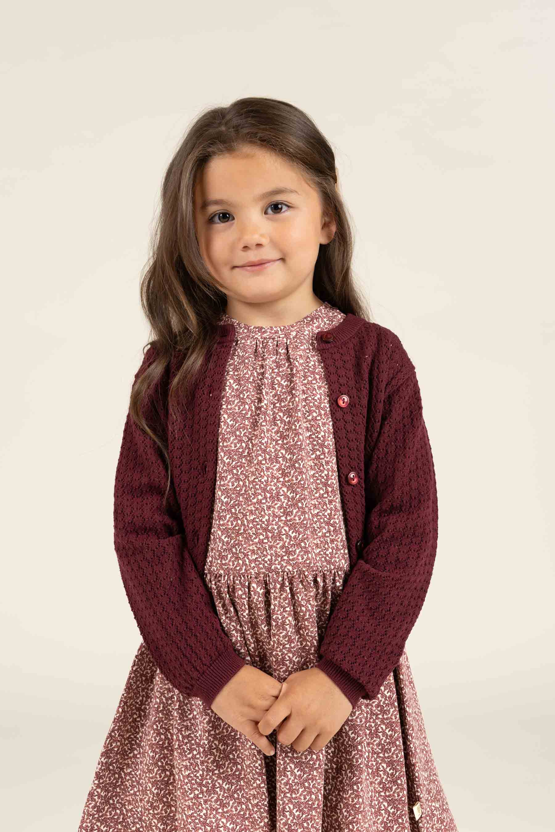 Katoenen vest - Kids - Burgundy | 100685 Esme