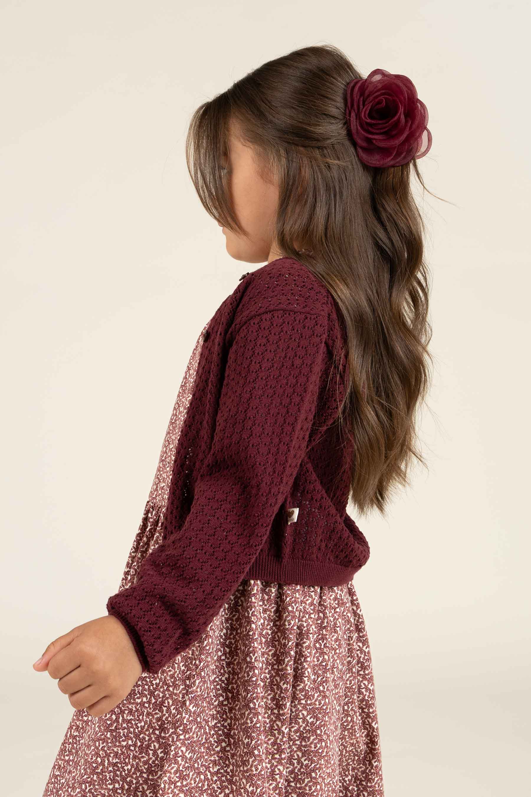 Katoenen vest - Kids - Burgundy | 100685 Esme