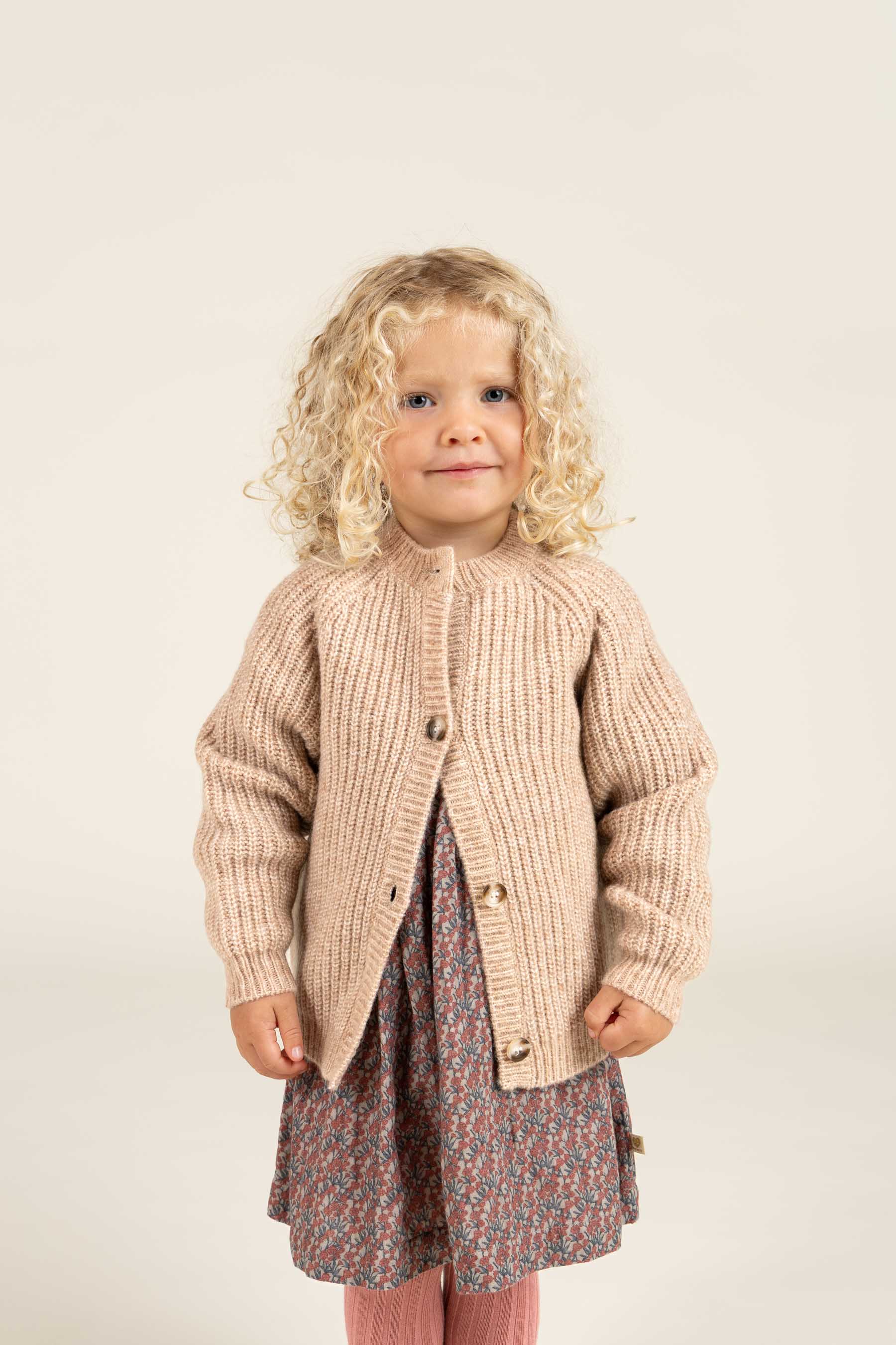 vest van wolmix - Kids - Beige Melange | 100748 Cork