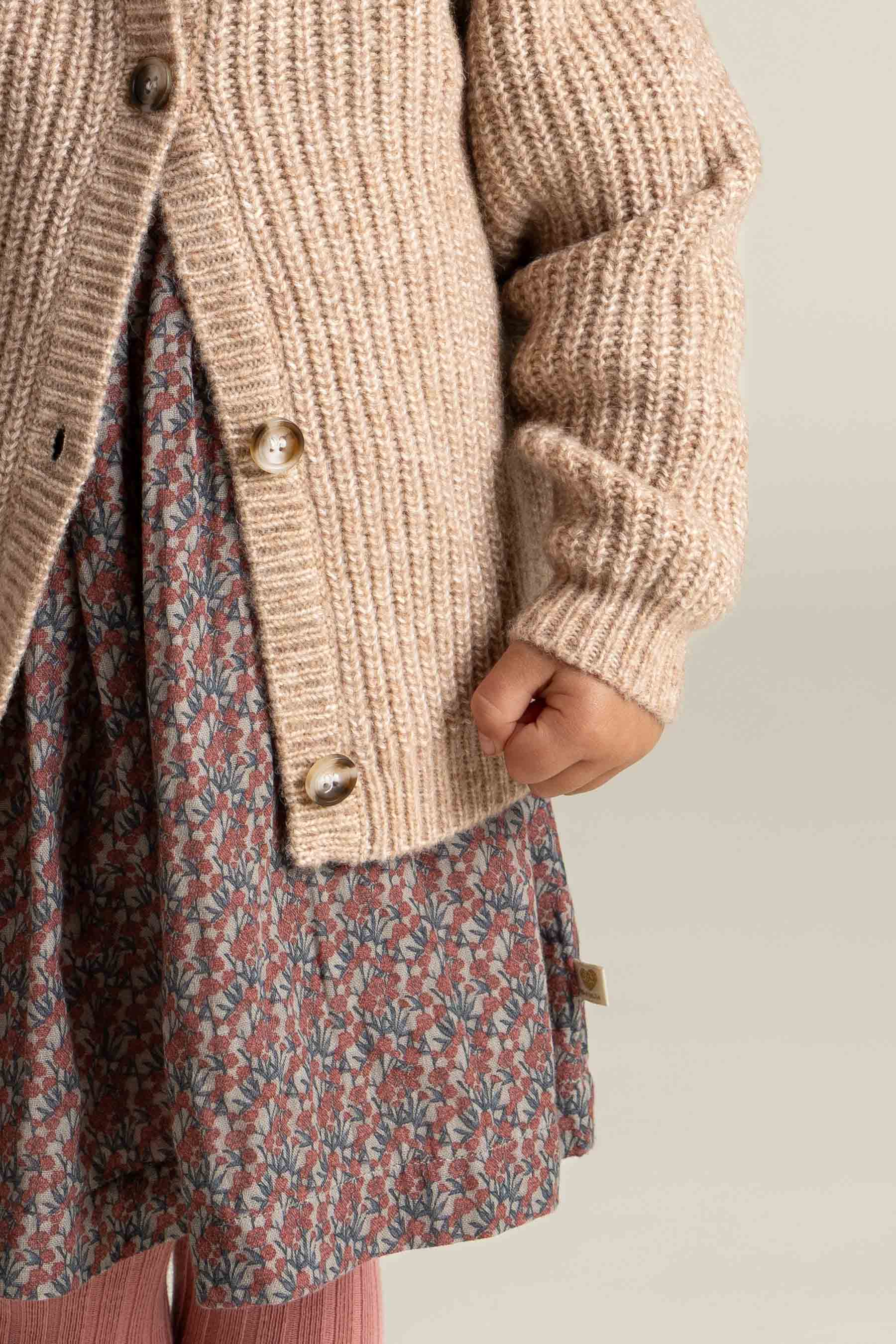 vest van wolmix - Kids - Beige Melange | 100748 Cork
