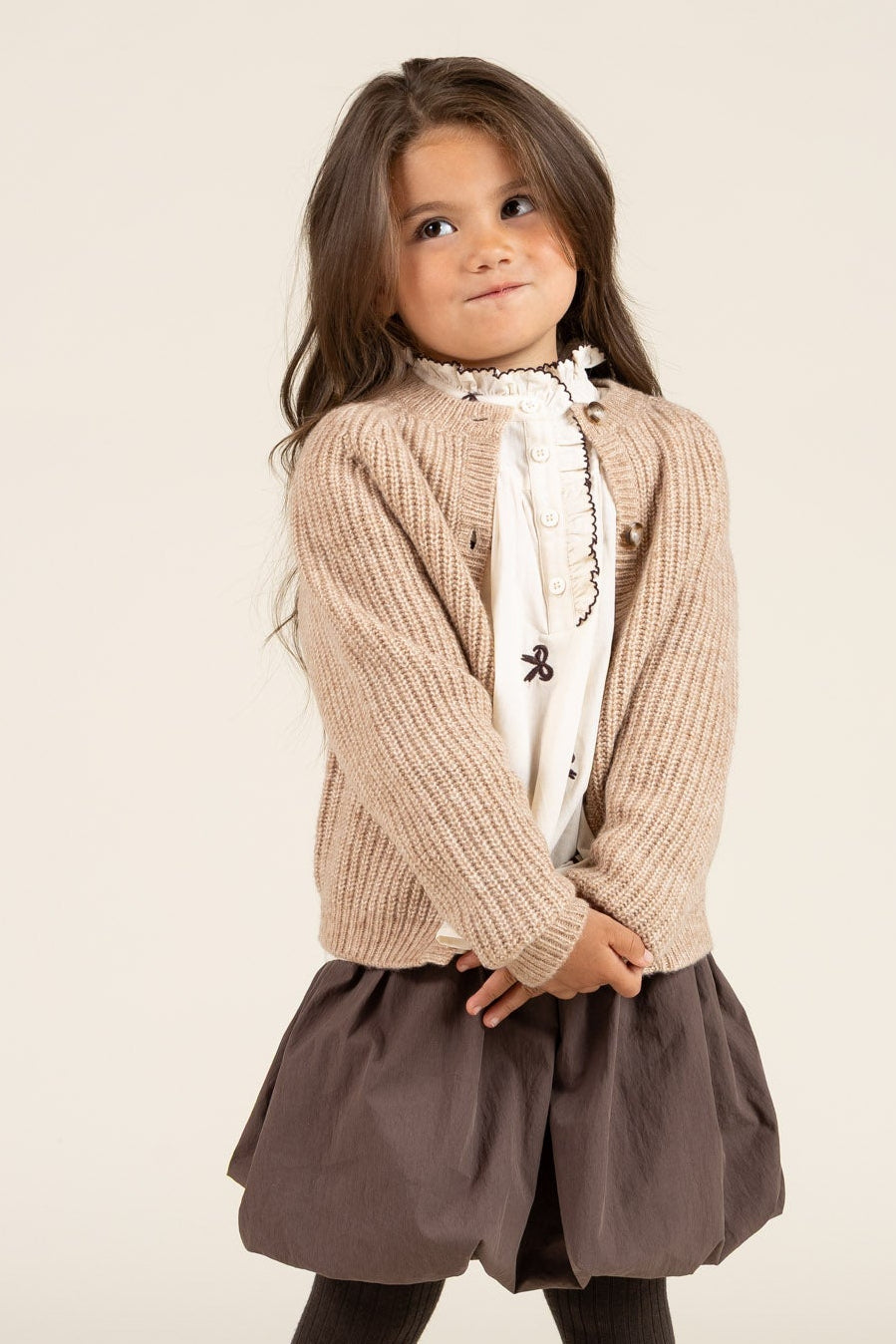 unisex vest van wolmix - Kids - Beige Melange | 100748 Cork