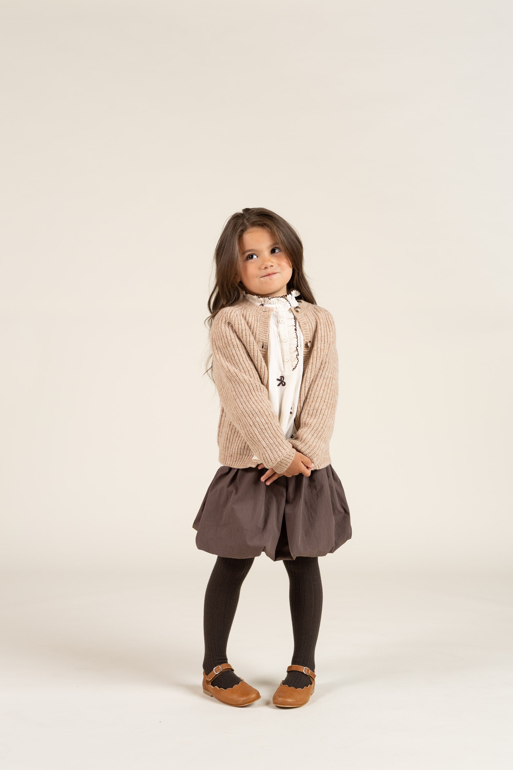 vest van wolmix - Kids - Beige Melange | 100748 Cork