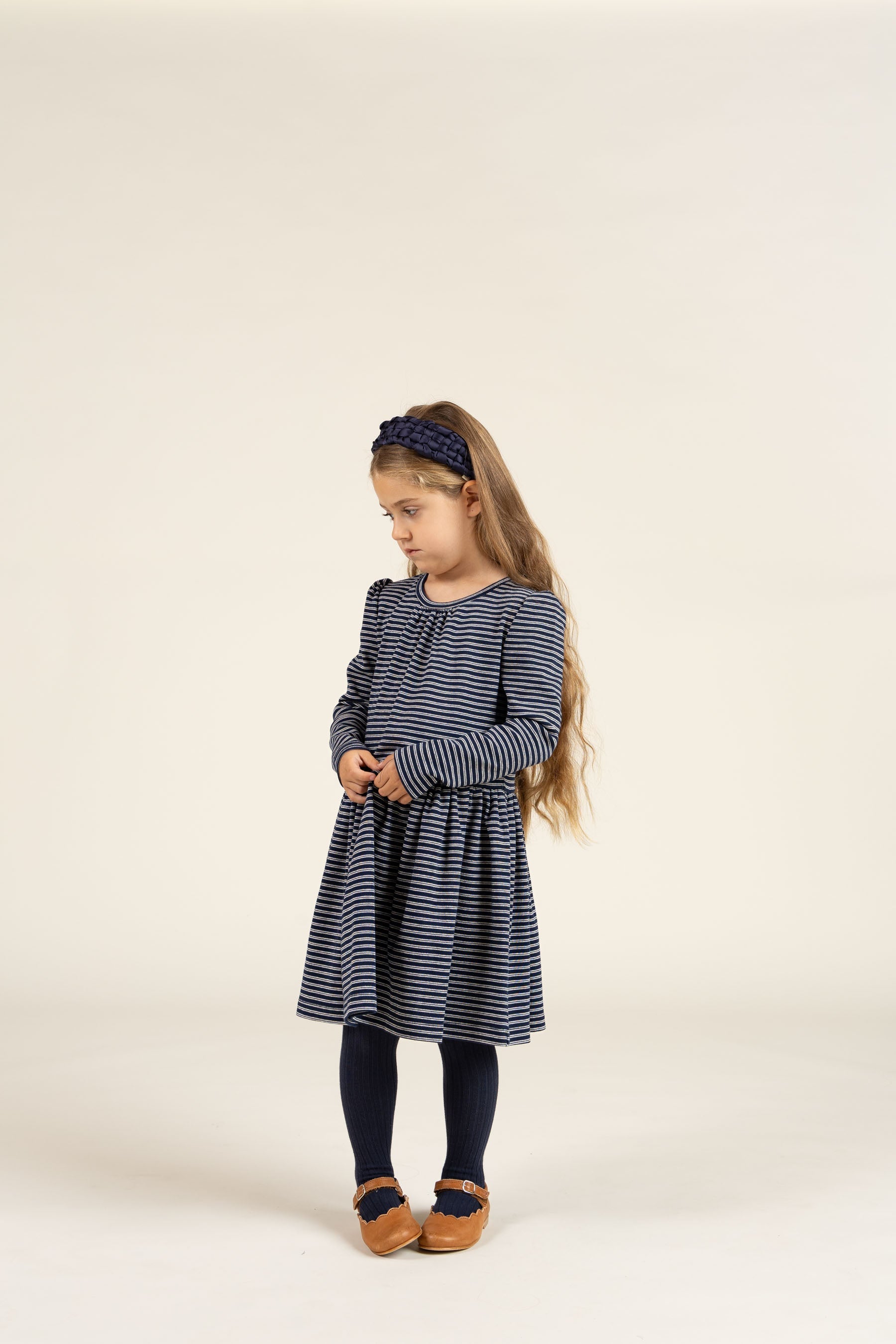 Gestreepte jersey jurk - Kids - Navy Stripe | 100652 Elise