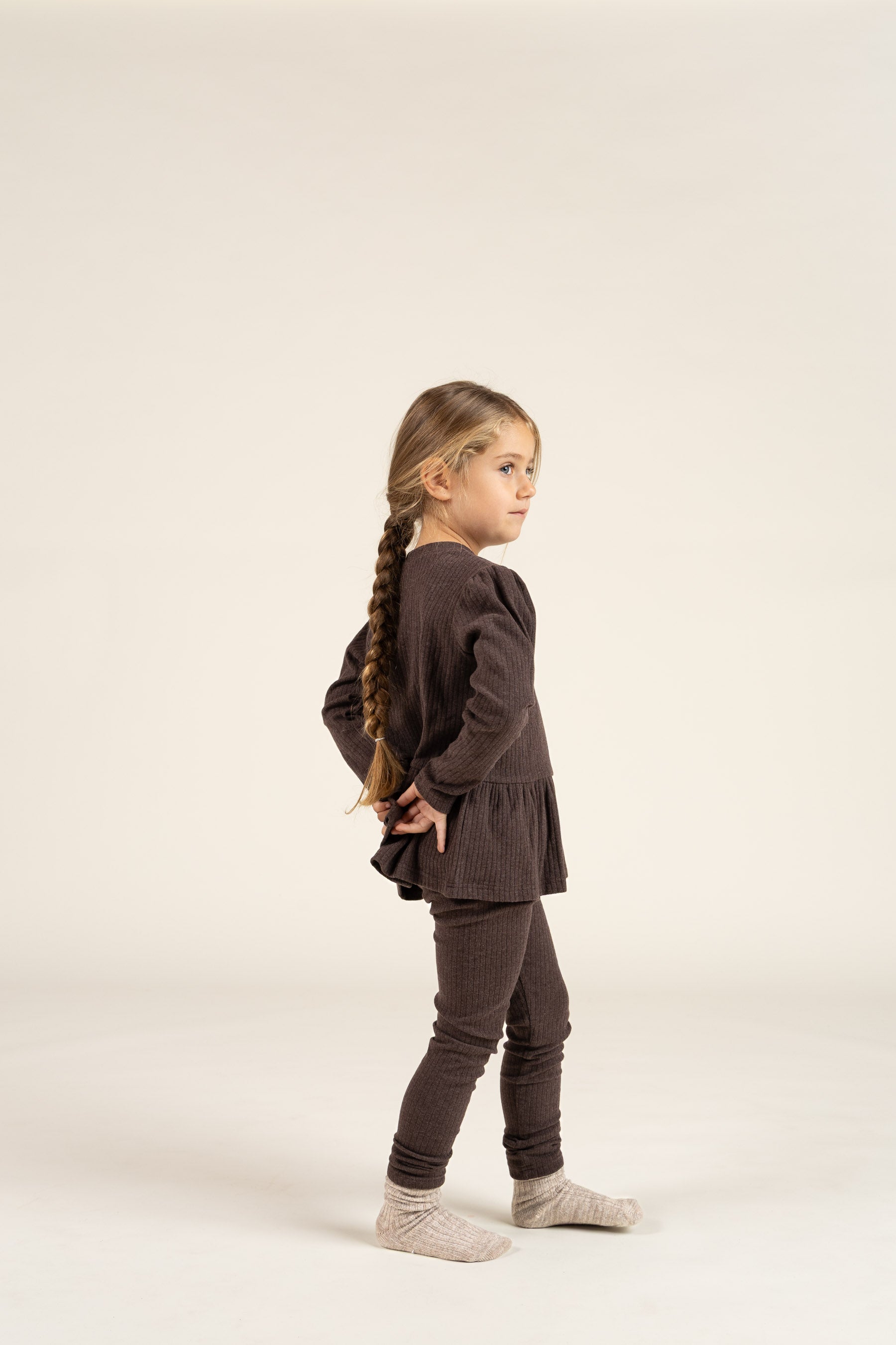 Zachte Rib Legging - Kids - Chocolate Melange | 100697 Alana