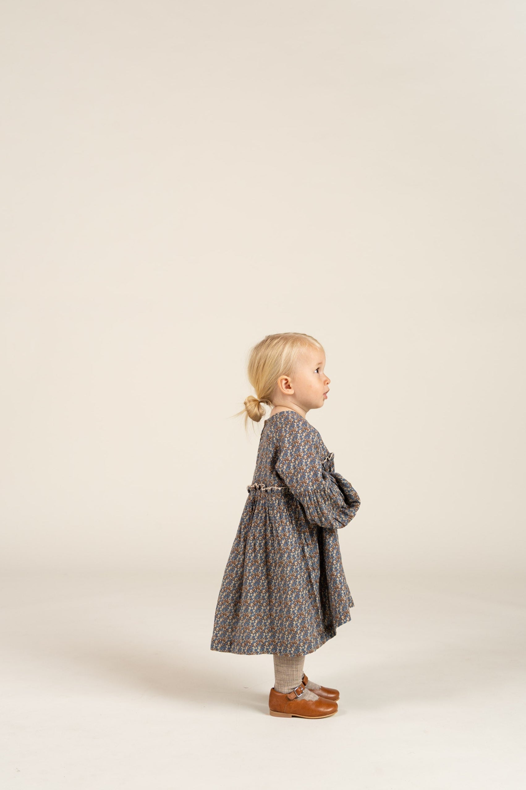 Gedrukte jurk van dubbel gaas - Kids - Blue / Brown | 100727 Maggie