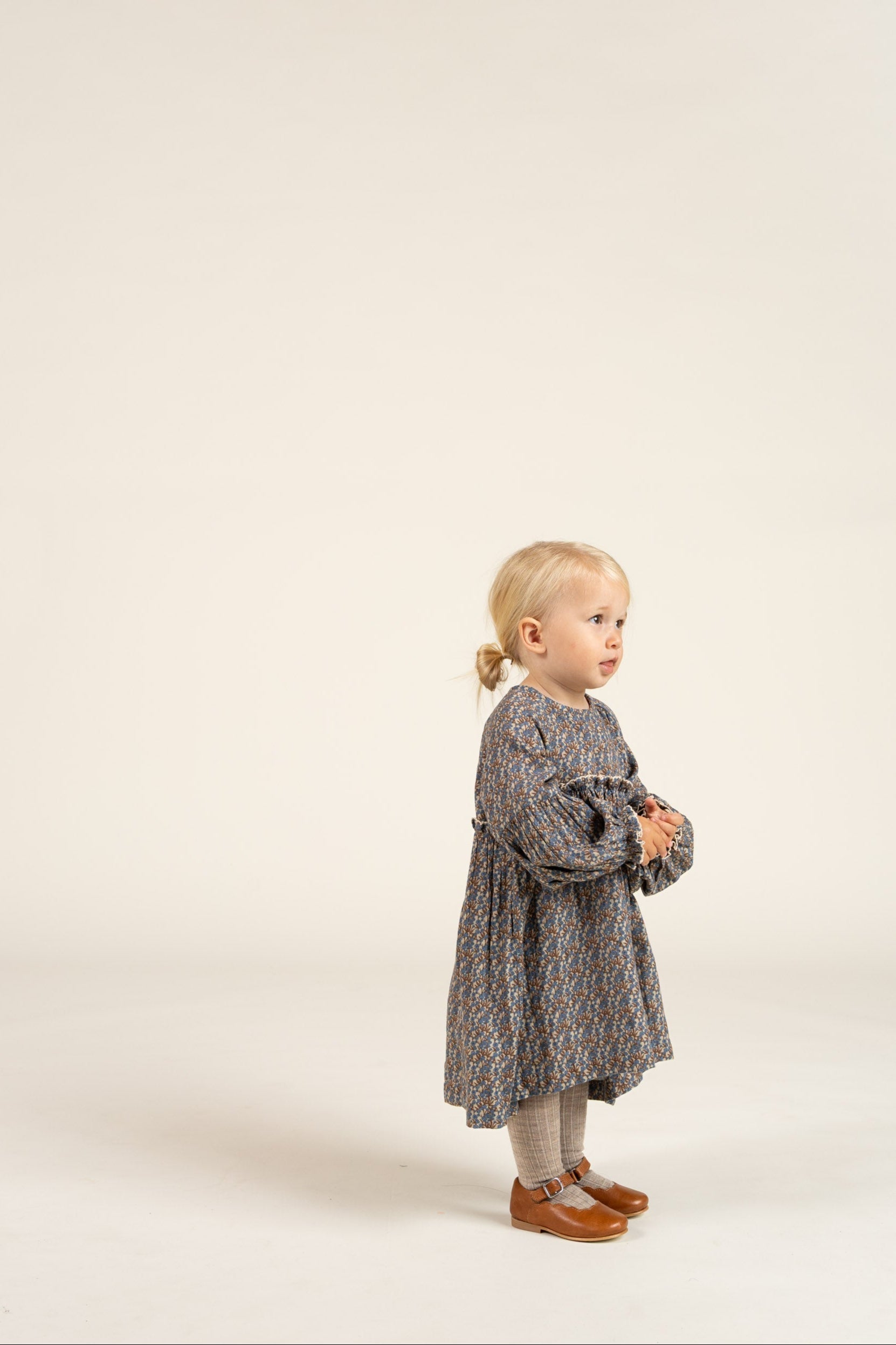 Gedrukte jurk van dubbel gaas - Kids - Blue / Brown | 100727 Maggie