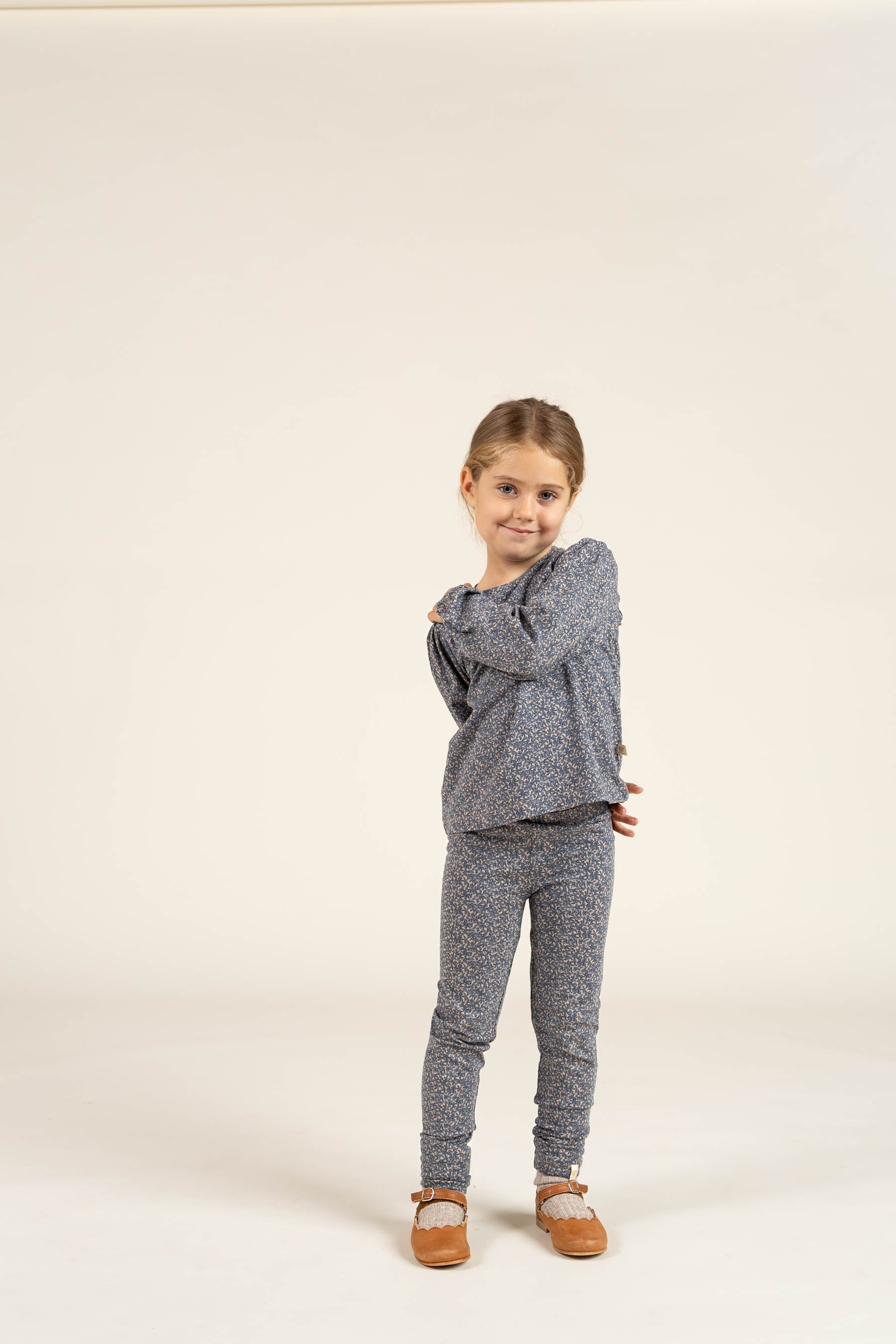 Bedrukte jersey legging - Kids - Blue | 100768 Ada