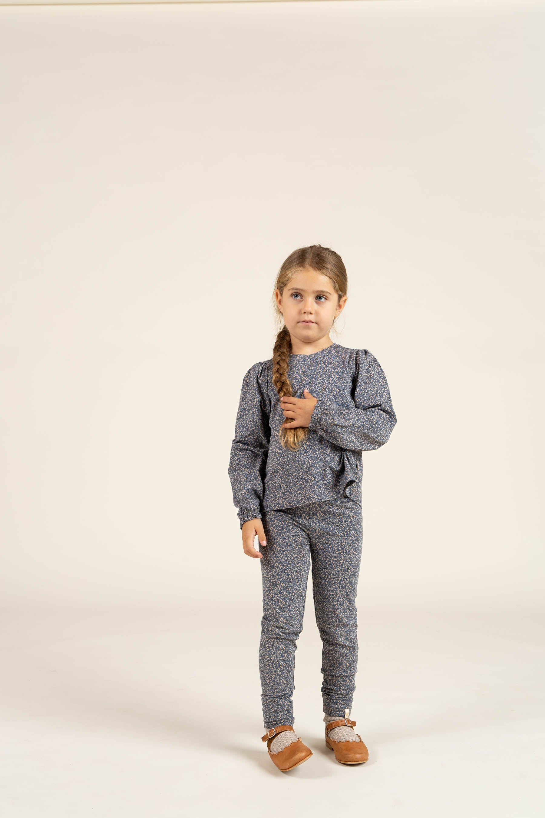 Bedrukte jersey legging - Kids - Blue | 100768 Ada