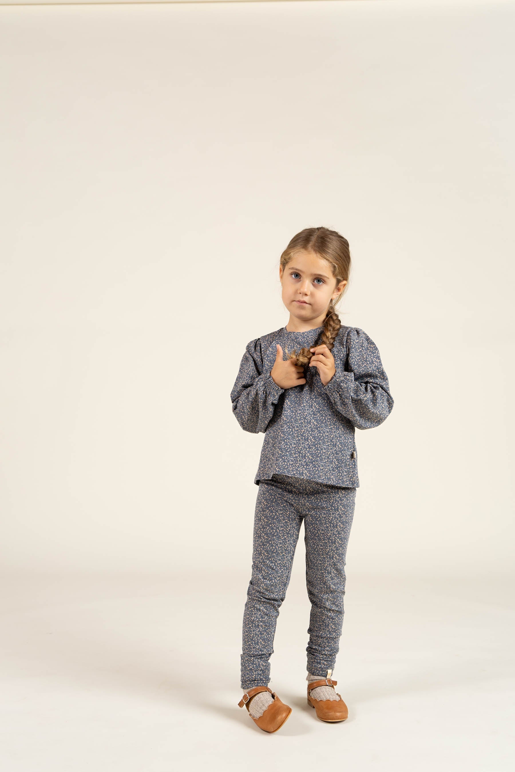 Bedrukte jersey blouse - Kids - Blue | 100772 Ada