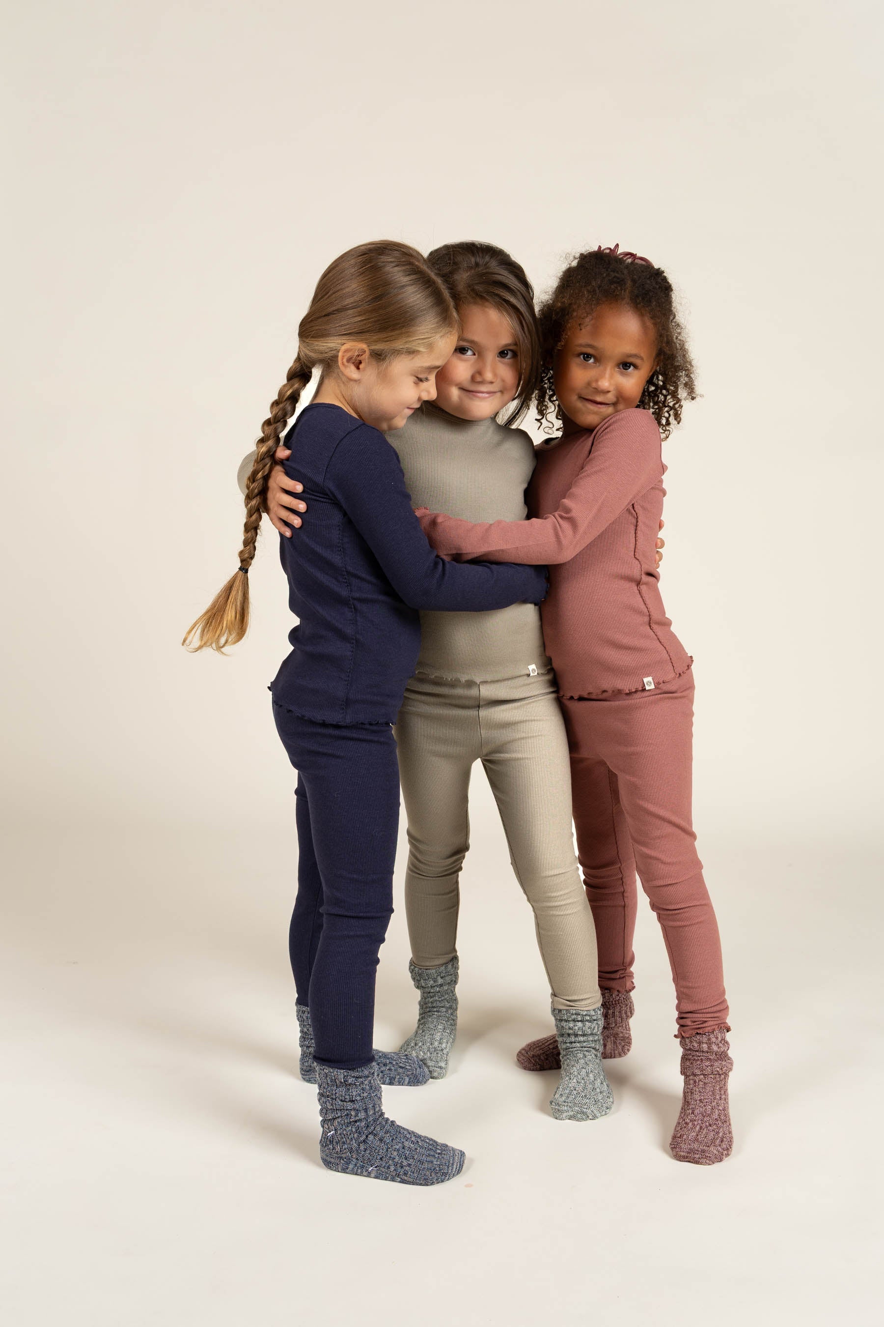 Modal Rib-T-shirt met lange mouwen en Picot-randje - Kids - Old Rose | 100578 Mia