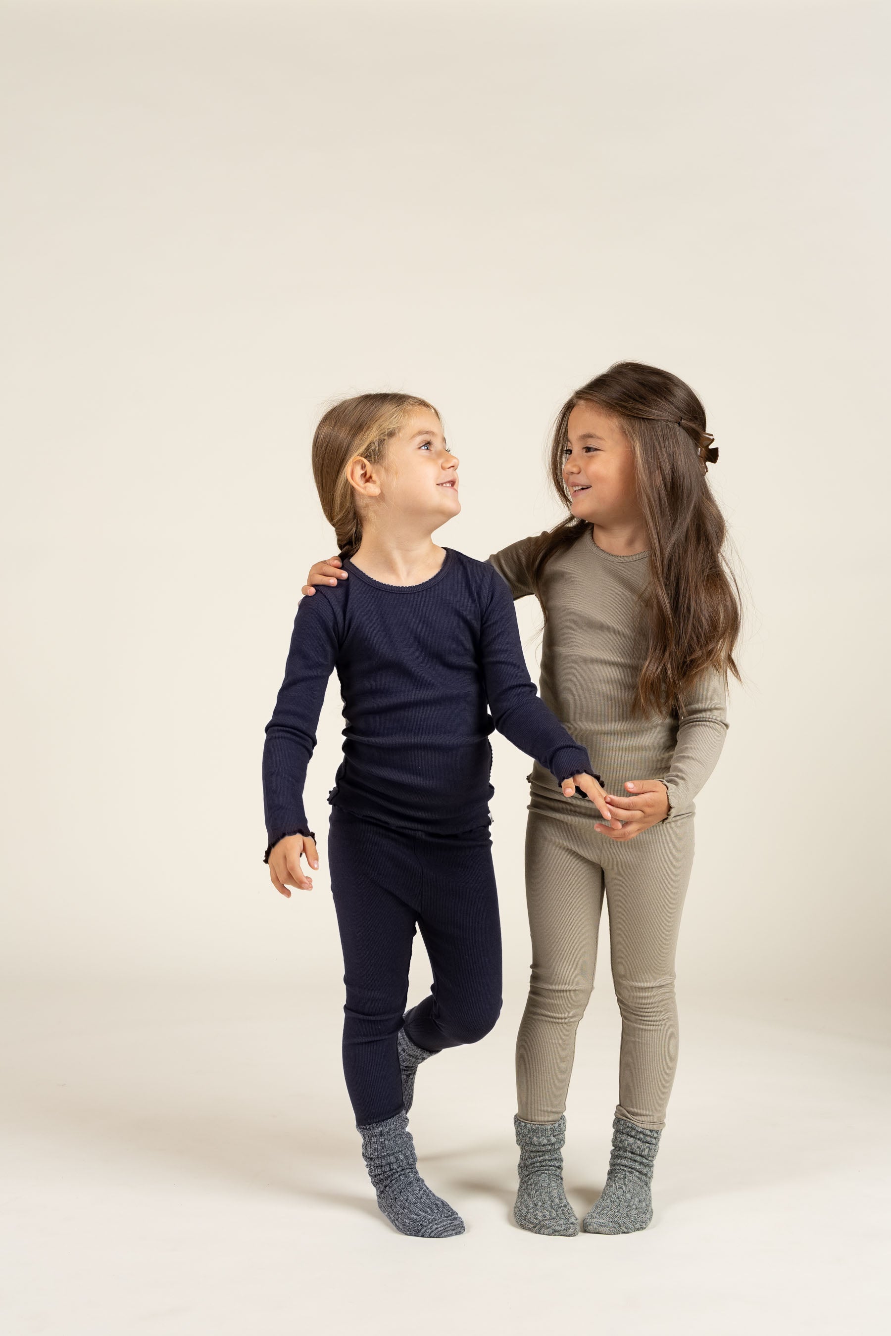 Modal Rib leggings - Kids - Navy | 100588 Mia