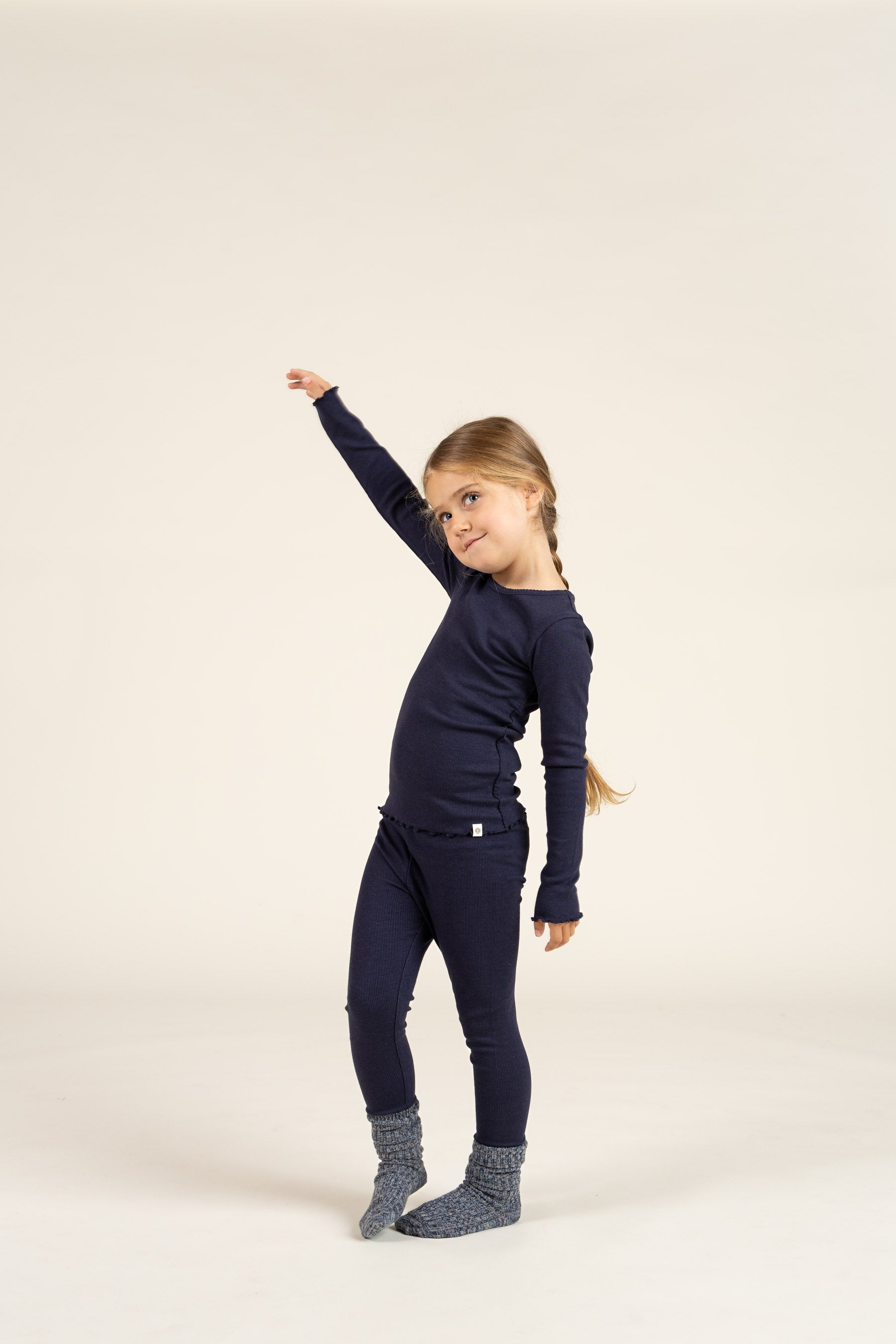Modal Rib leggings - Kids - Navy | 100588 Mia