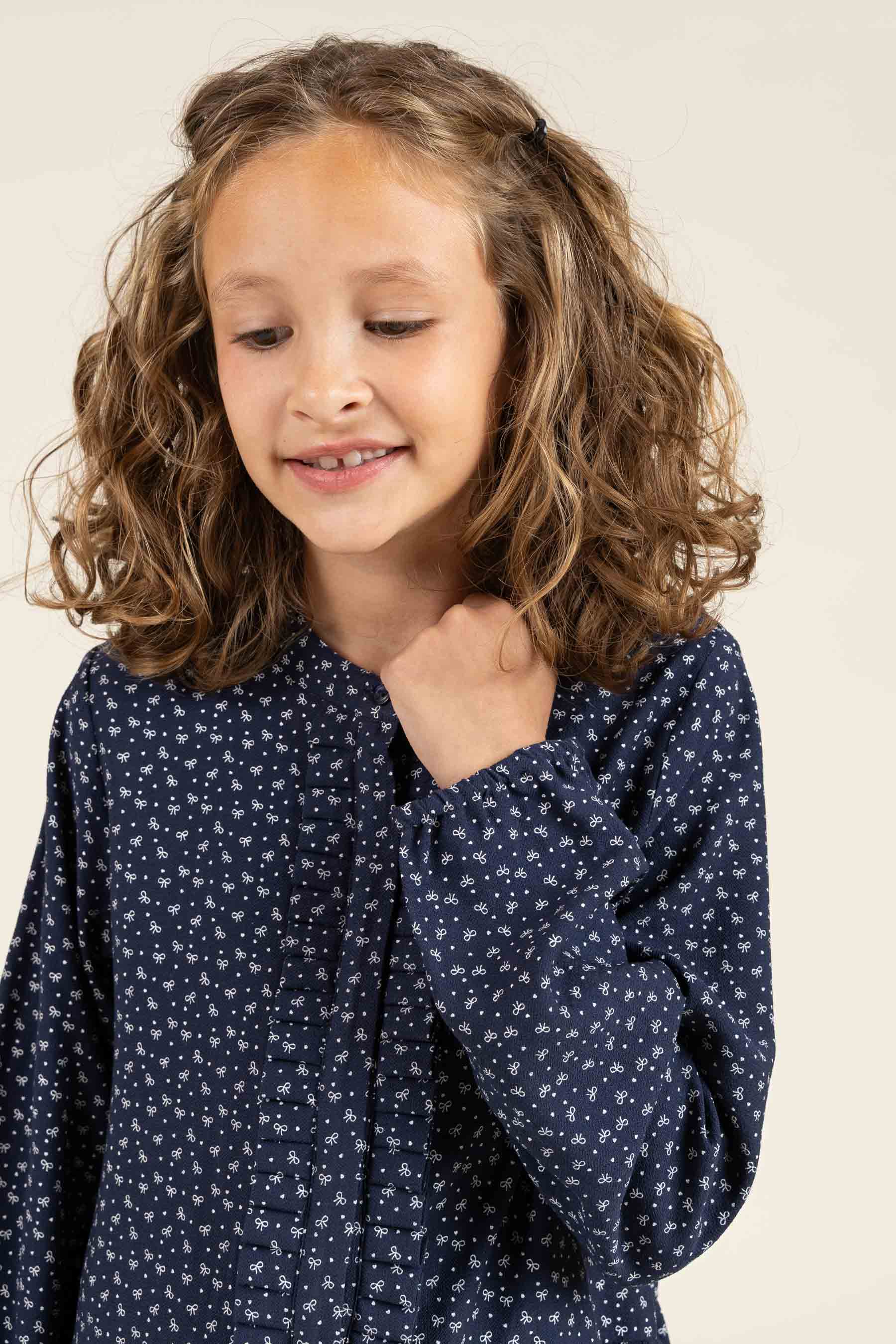 Jurk bedrukt crêpe viscose - All - Navy | 100662 Ana