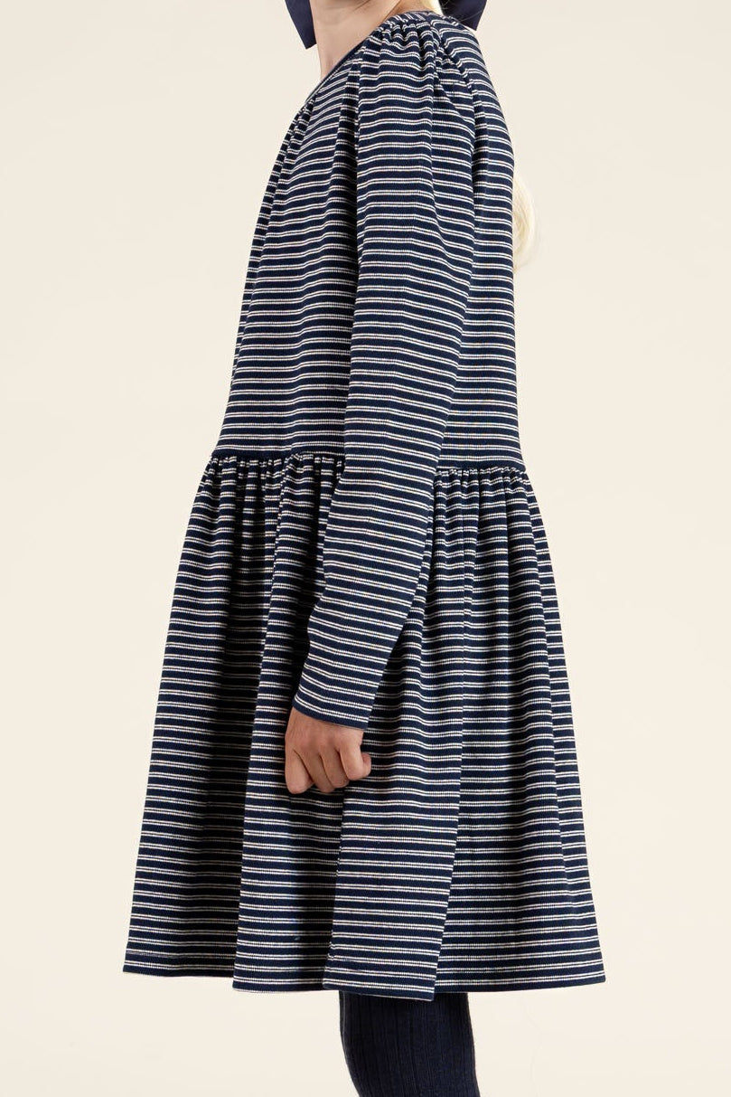 Gestreepte jersey jurk - Tween - Navy Stripe | 100653 Elise